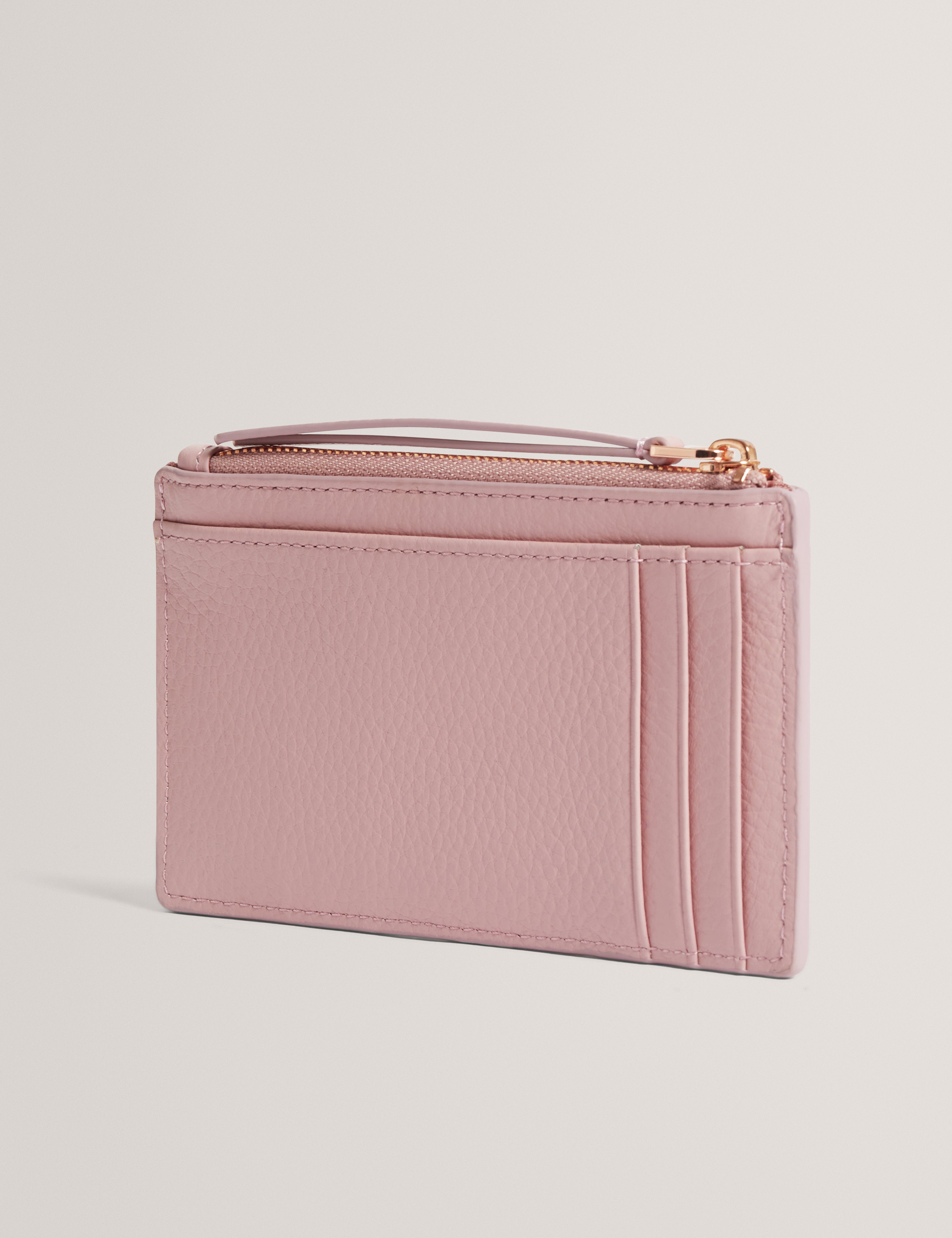 Myyra Bow Detail Zip Card Holder Pl-Pink