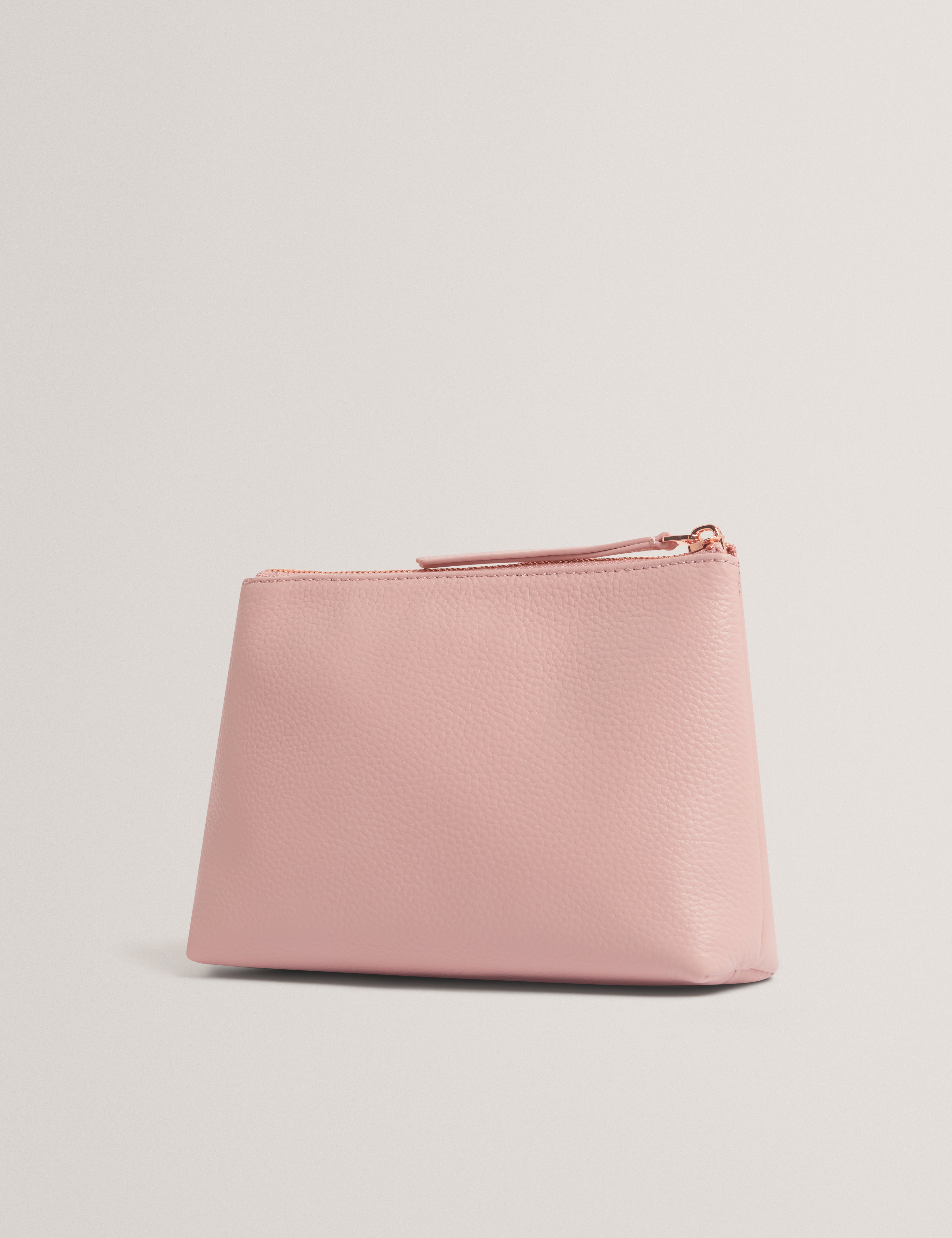 Manii Bow Detail Leather Wash Bag Pl-Pink
