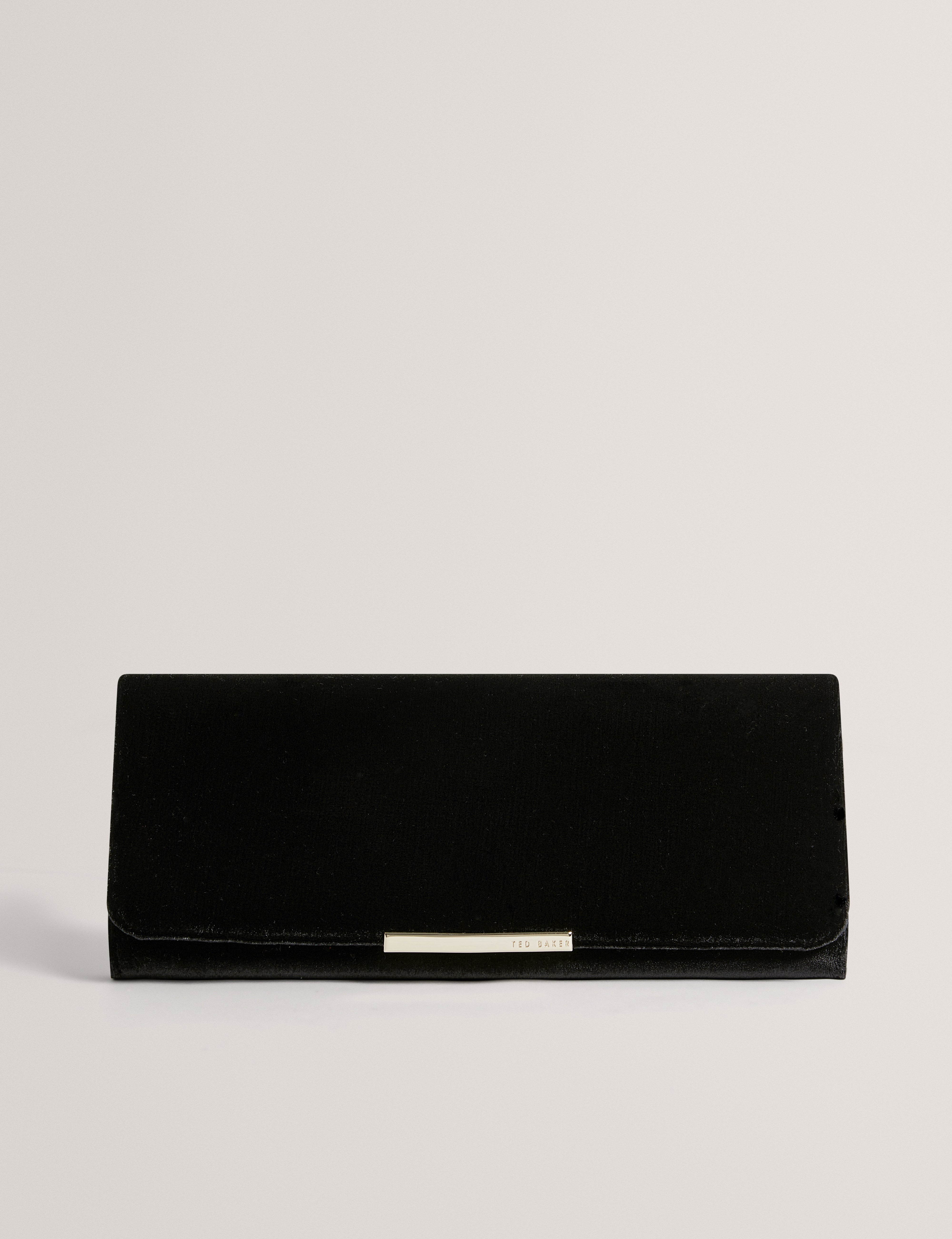 Maroah Velvet Elongated Evening Bag Black