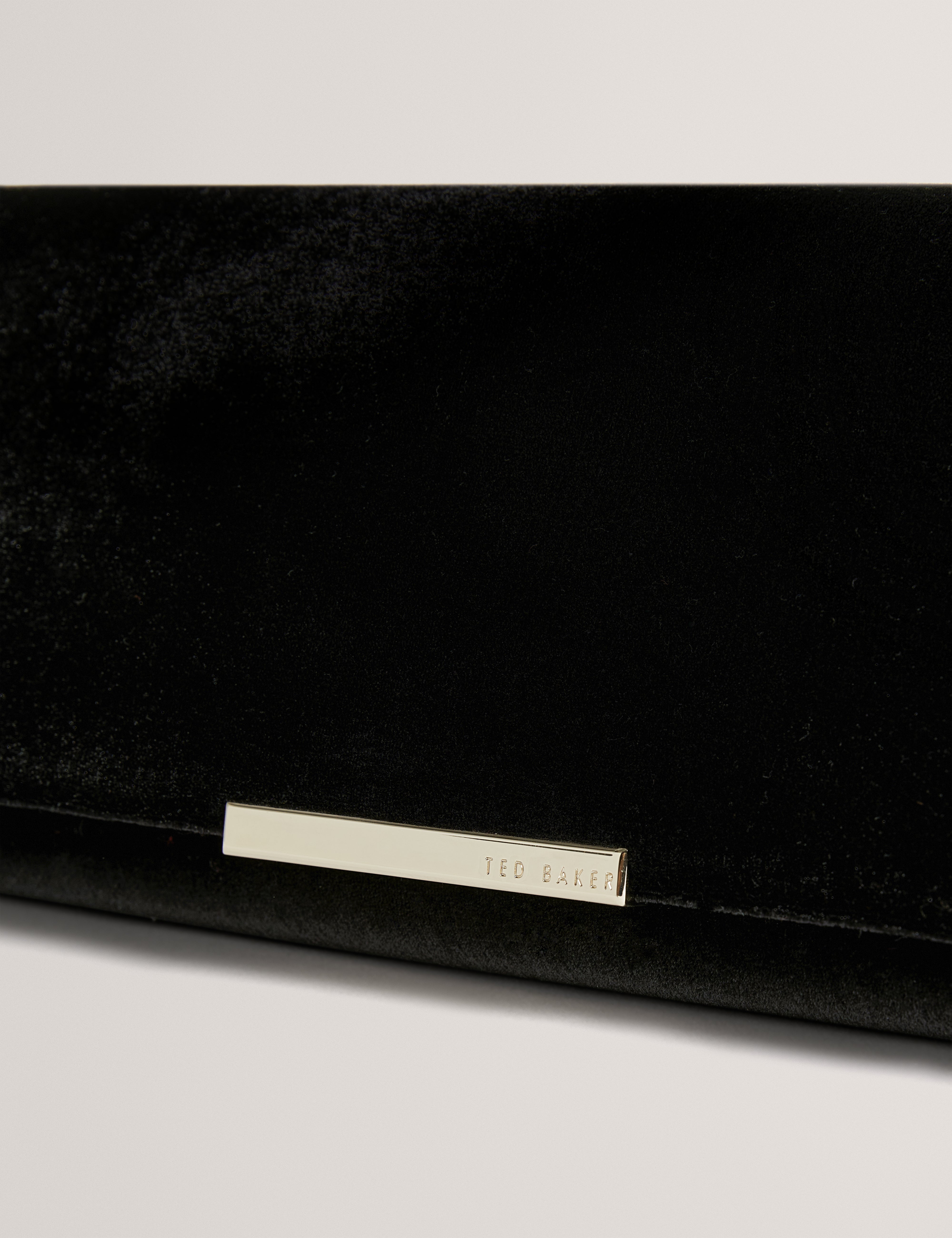 Maroah Velvet Elongated Evening Bag Black