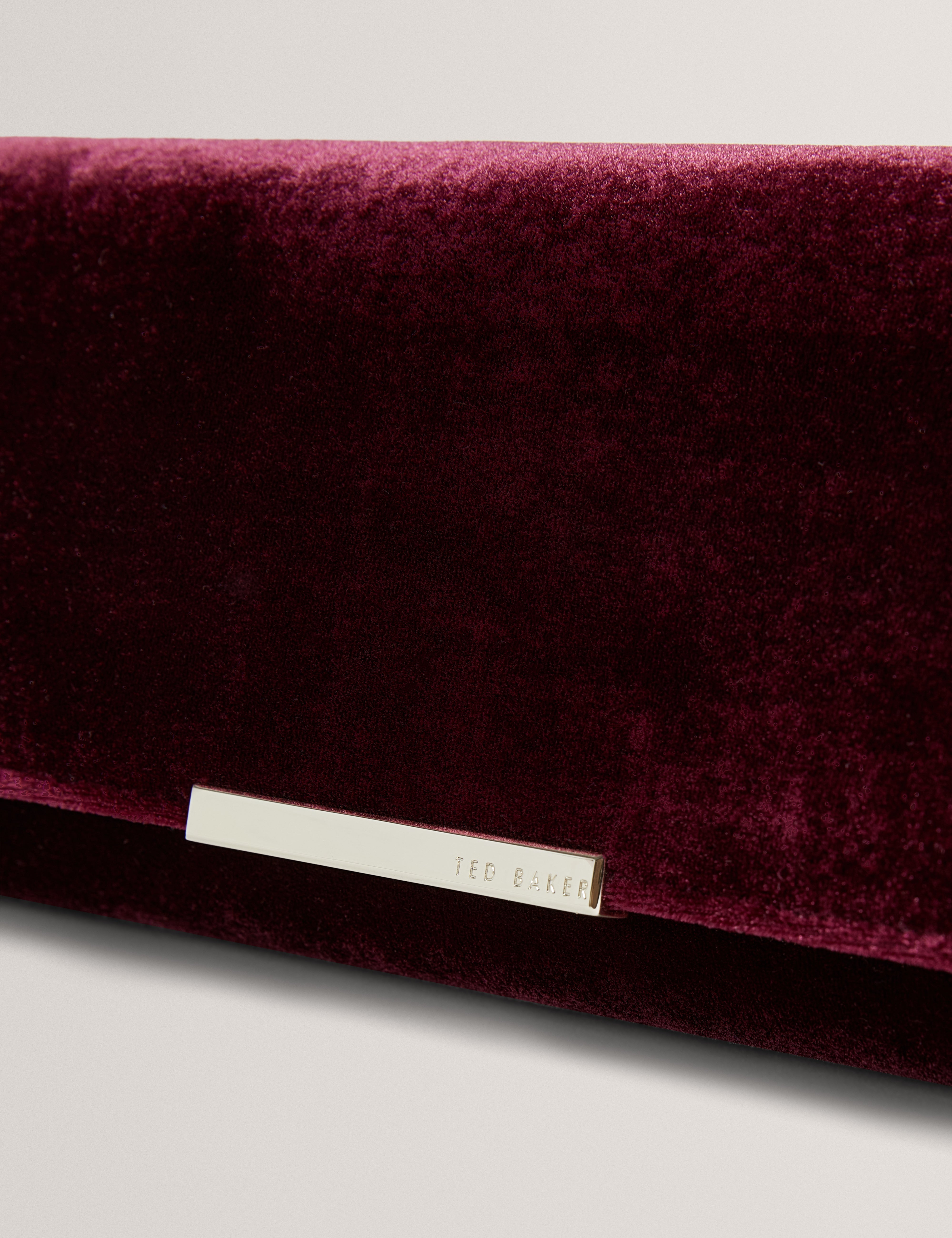 Maroah Velvet Elongated Evening Bag Dk-Red