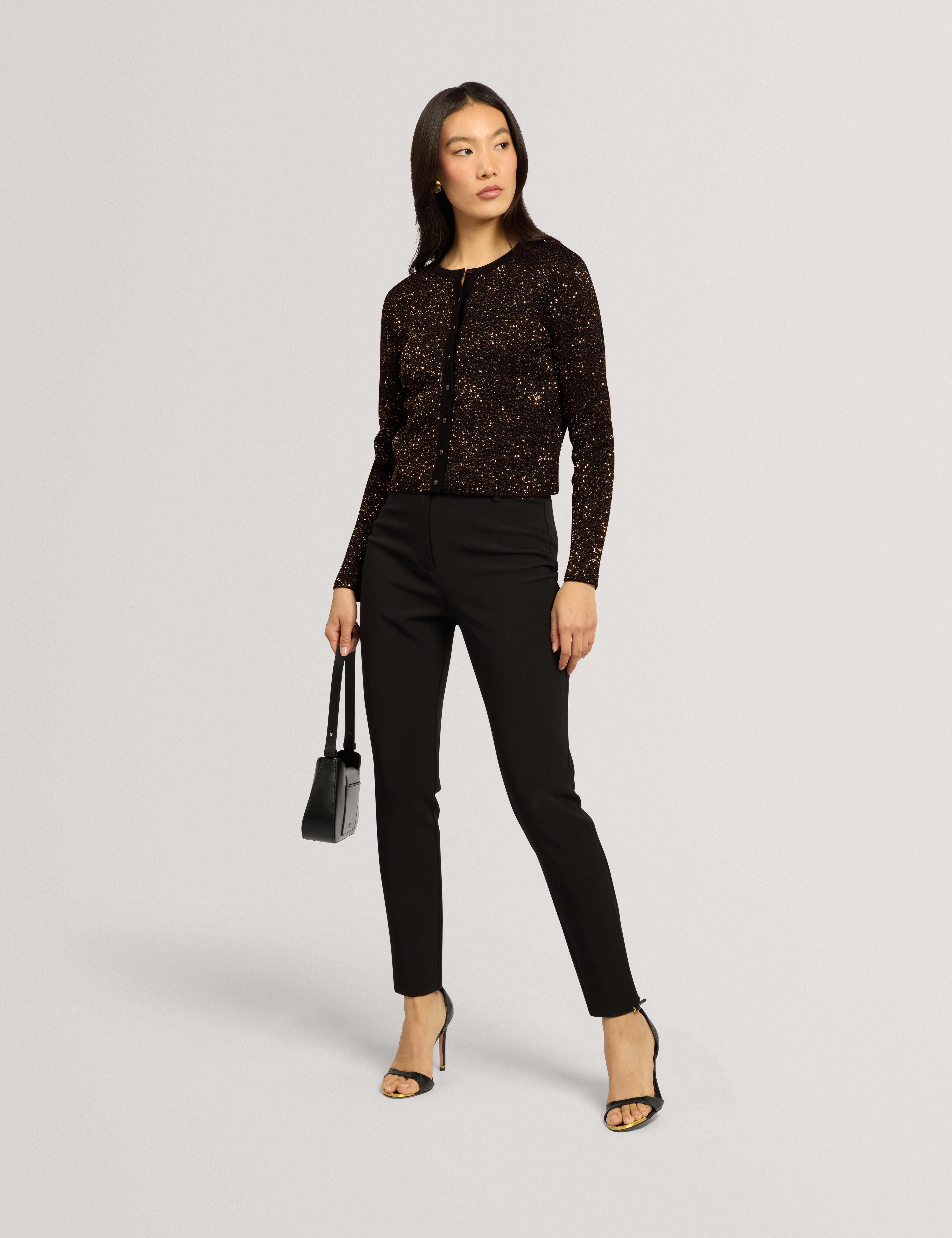 Nyrie Sequin Cardigan Black