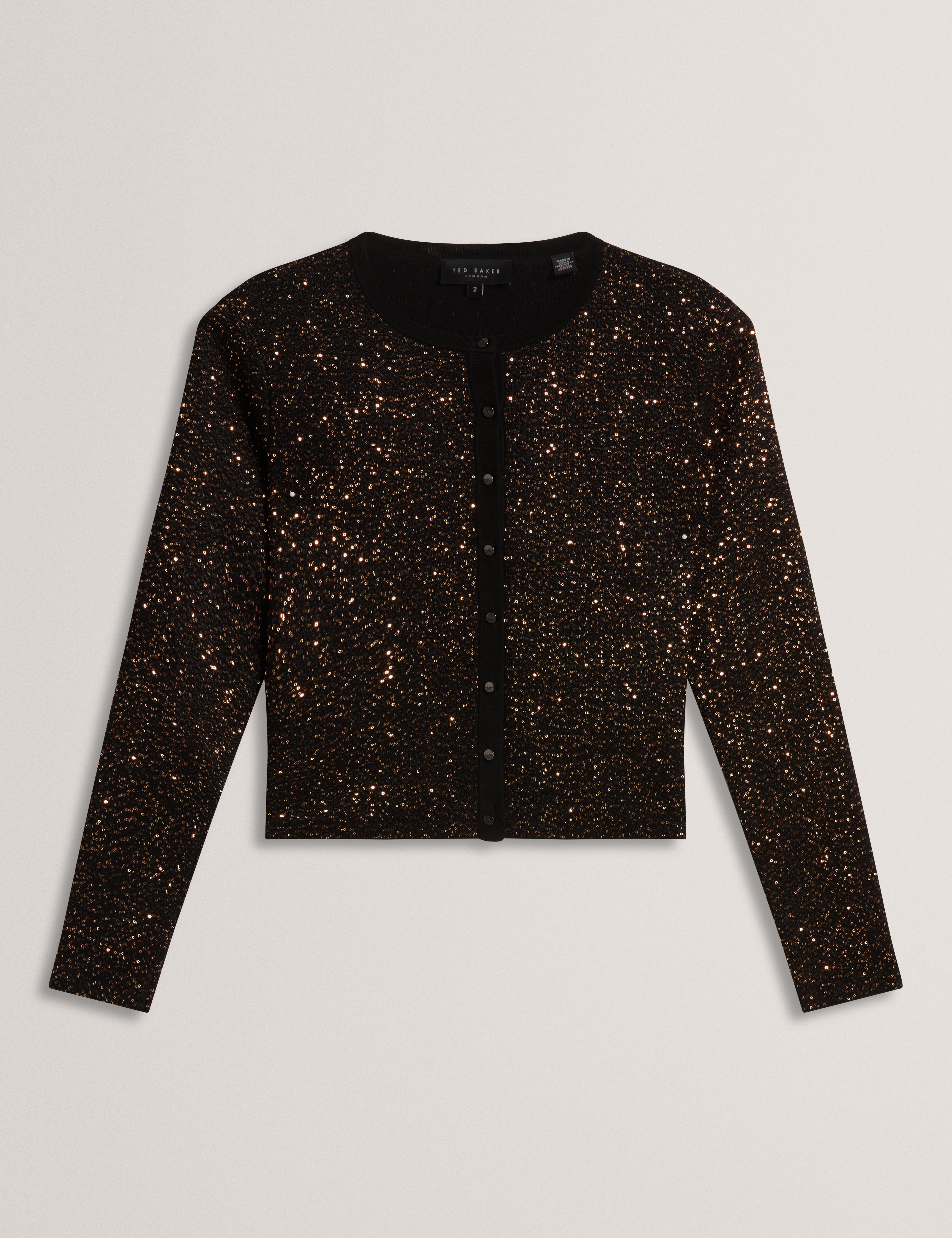 Nyrie Sequin Cardigan Black