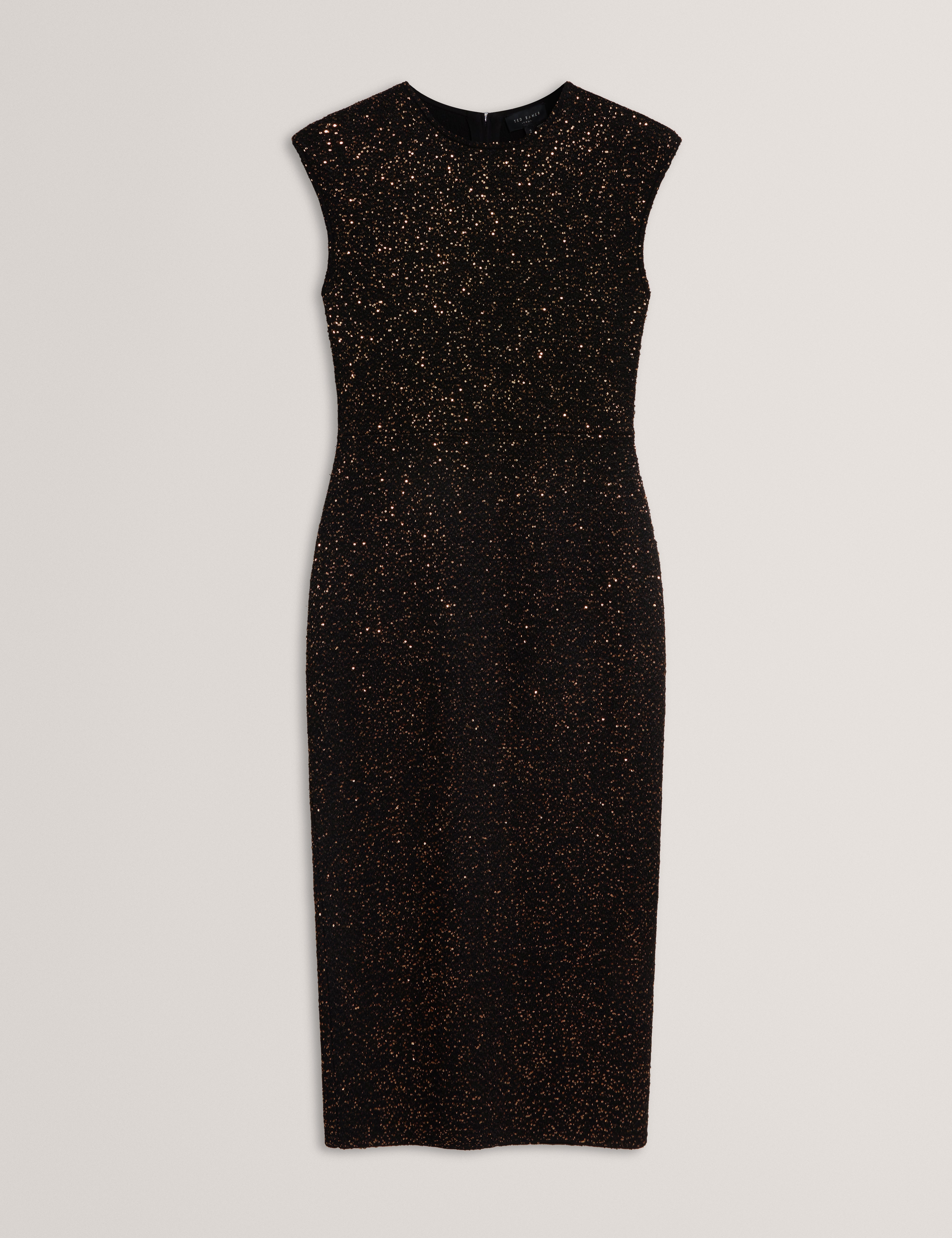 Mylla Sequin Short Sleeve Bodycon Dress Black