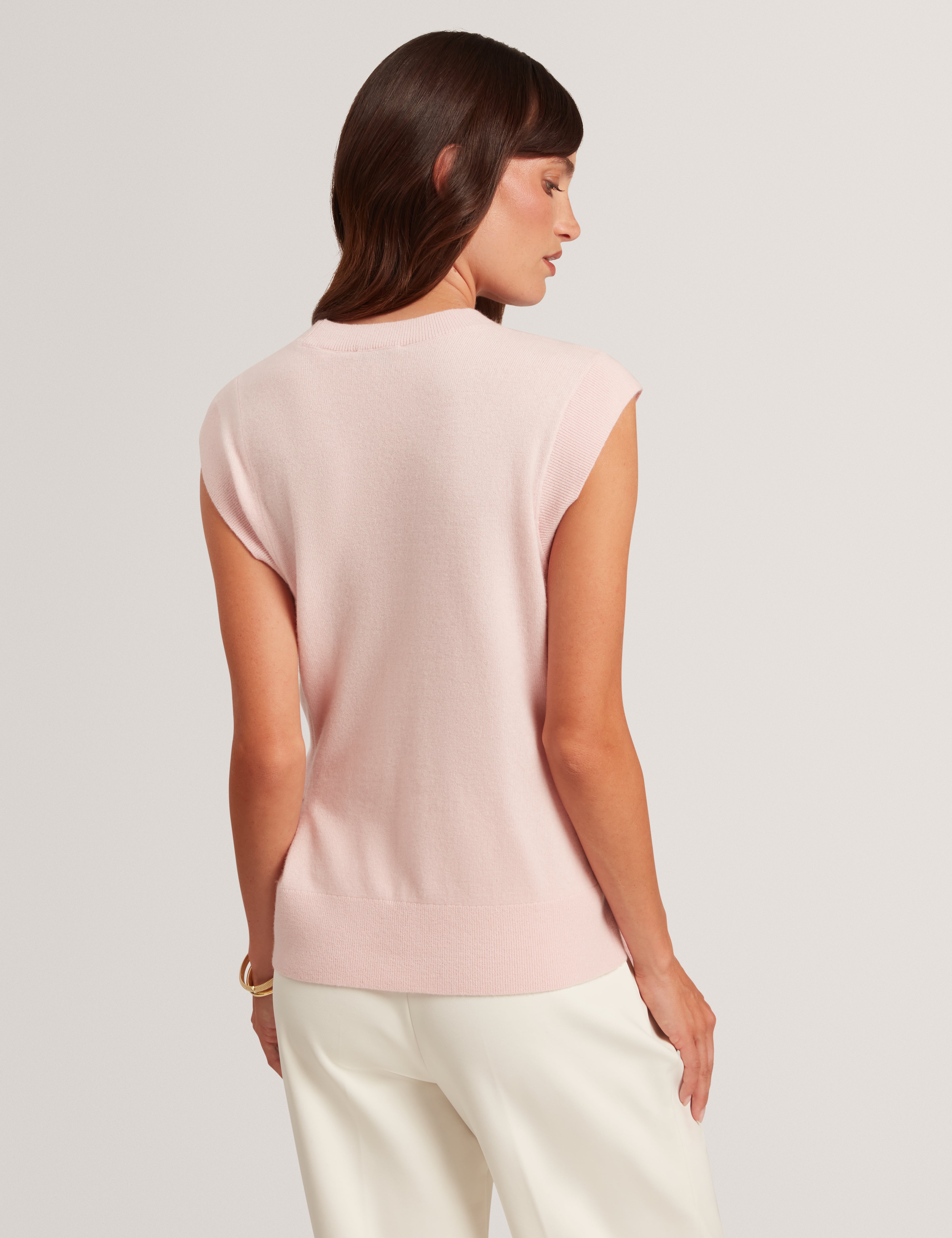 Maleene Drape Detail Sleeveless Jumper Dusky-Pink
