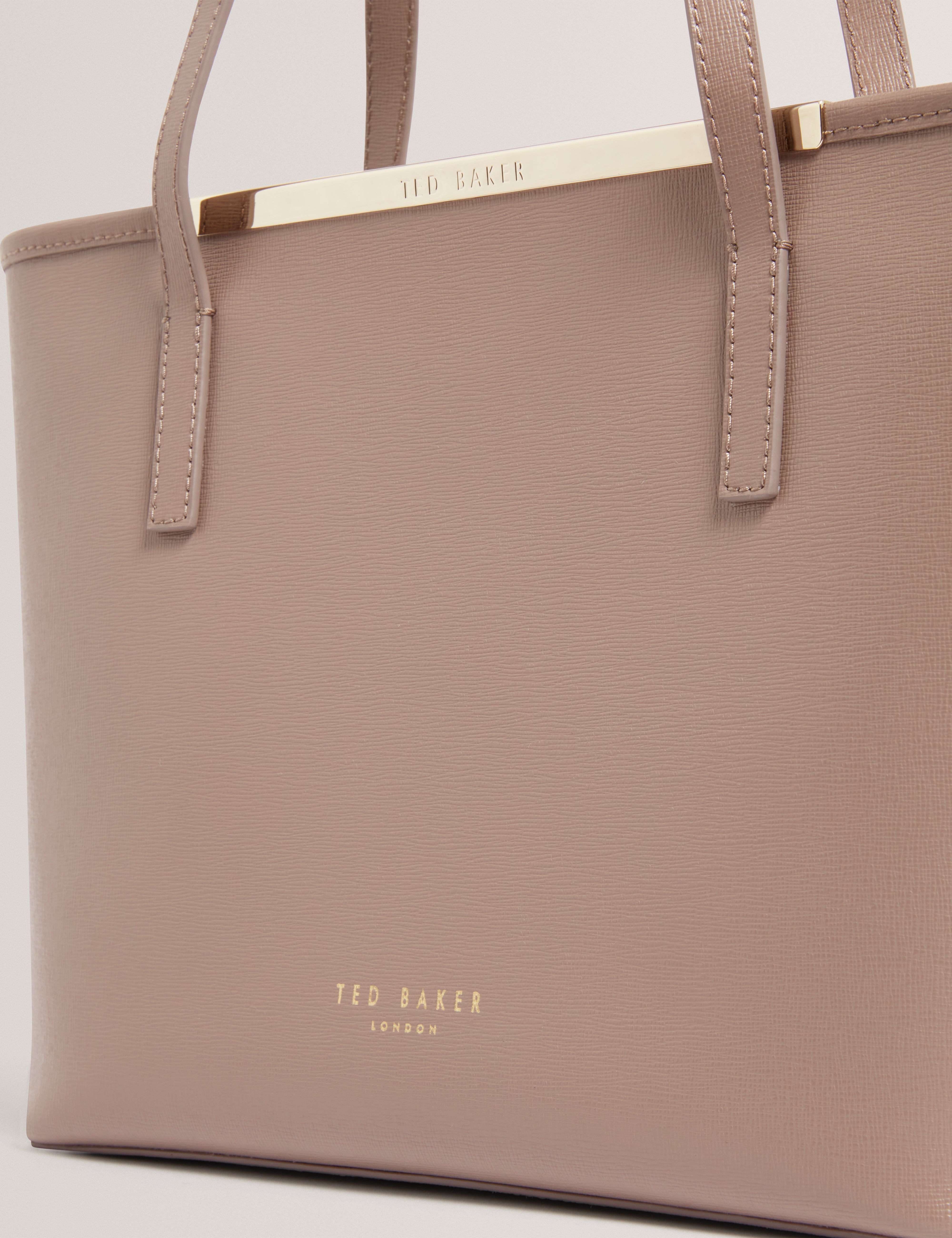 Hayleyz Saffiano Leather Small Shopper Bag Taupe