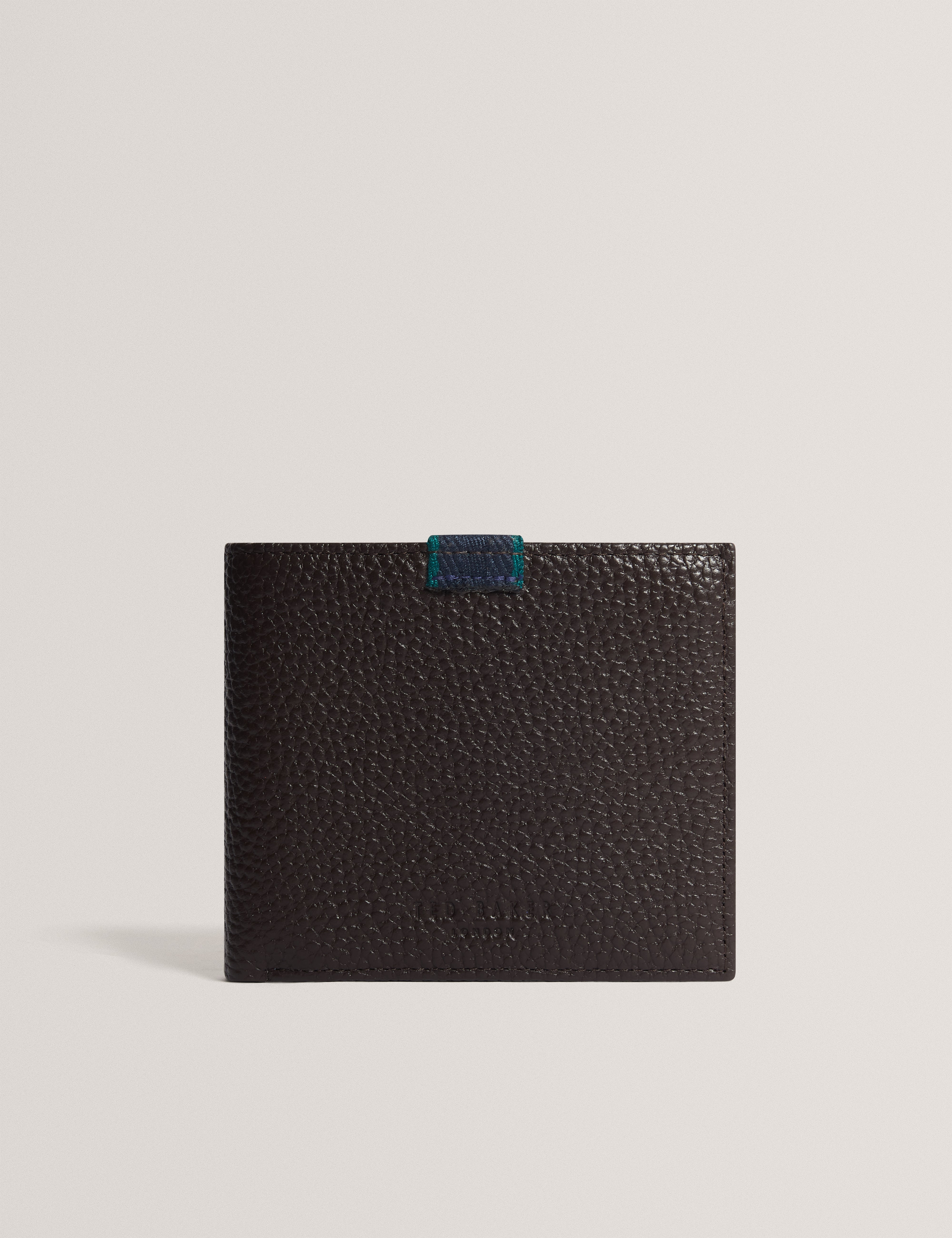 Richeen Leather Webbing Tab Trifold Wallet Brn-Choc