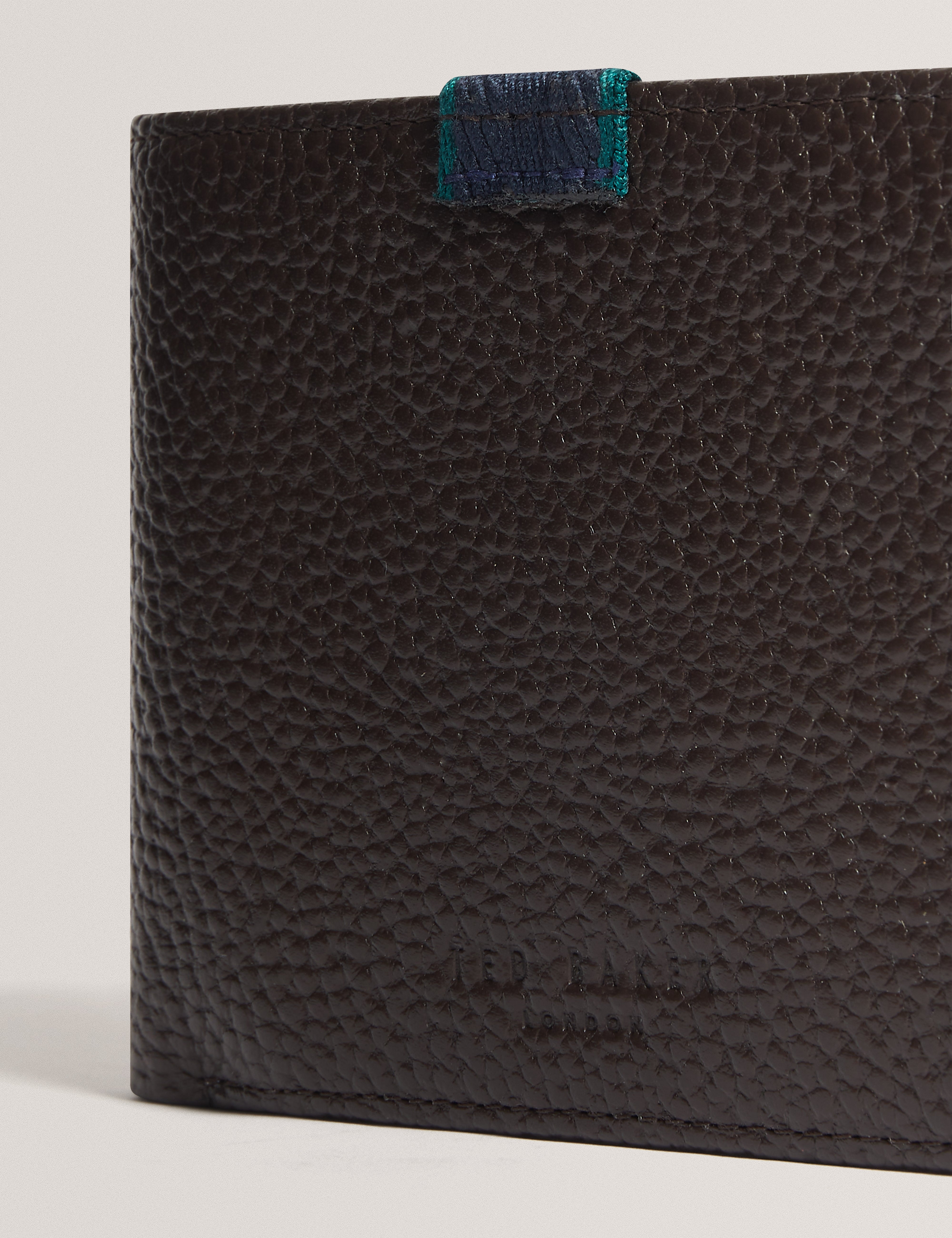 Richeen Leather Webbing Tab Trifold Wallet Brn-Choc