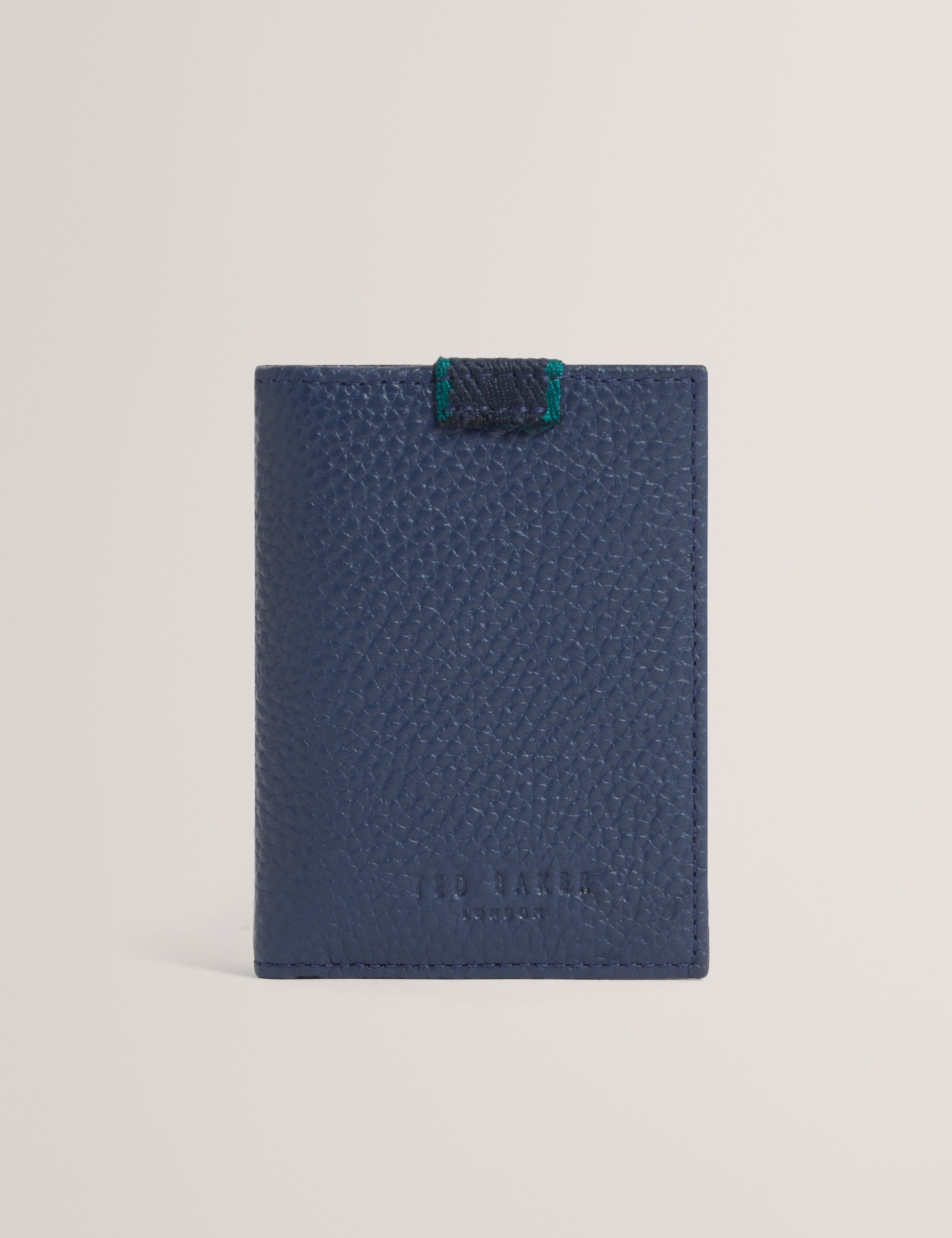 Rekeem Leather Webbing Tab Cardholder Navy