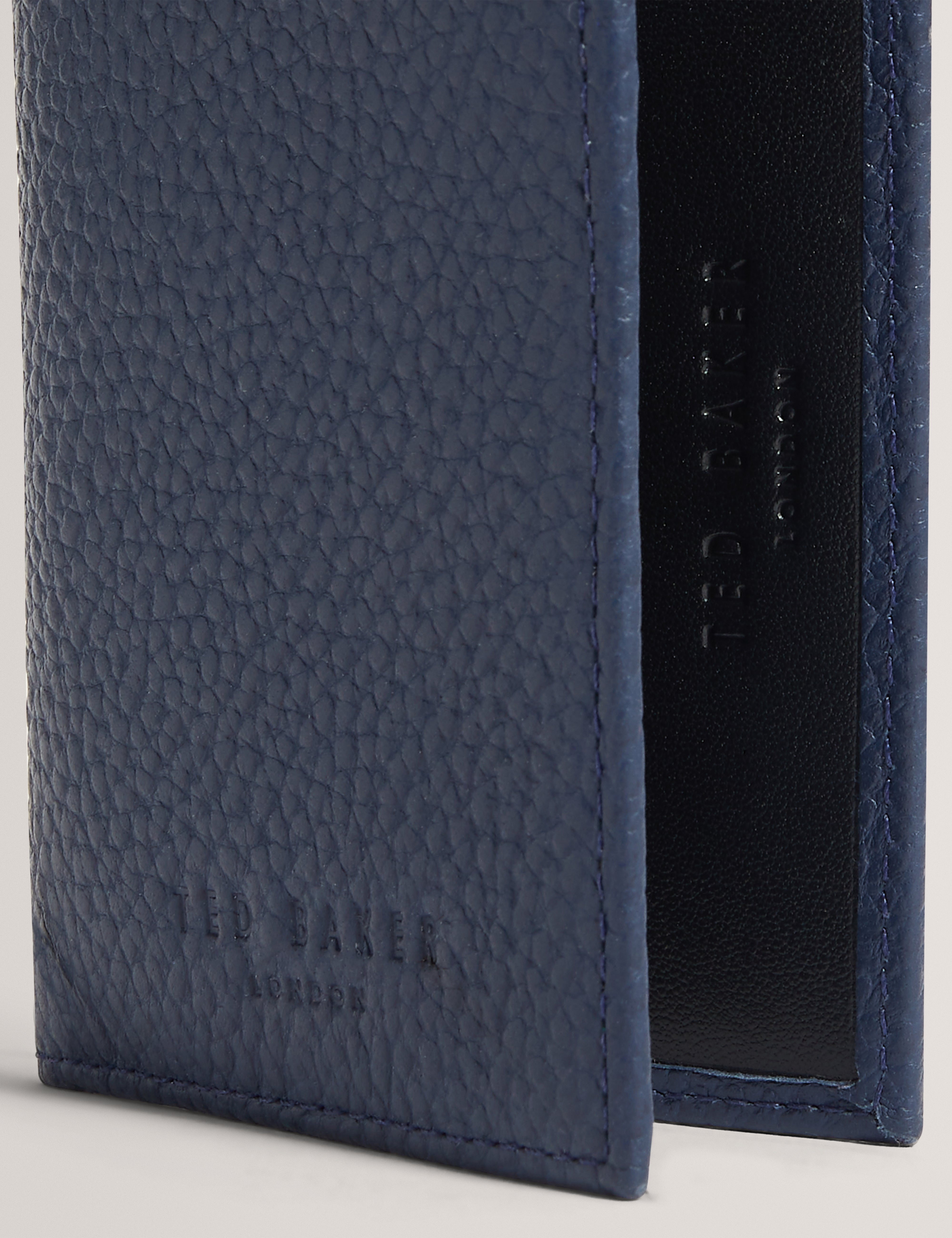Rekeem Leather Webbing Tab Cardholder Navy