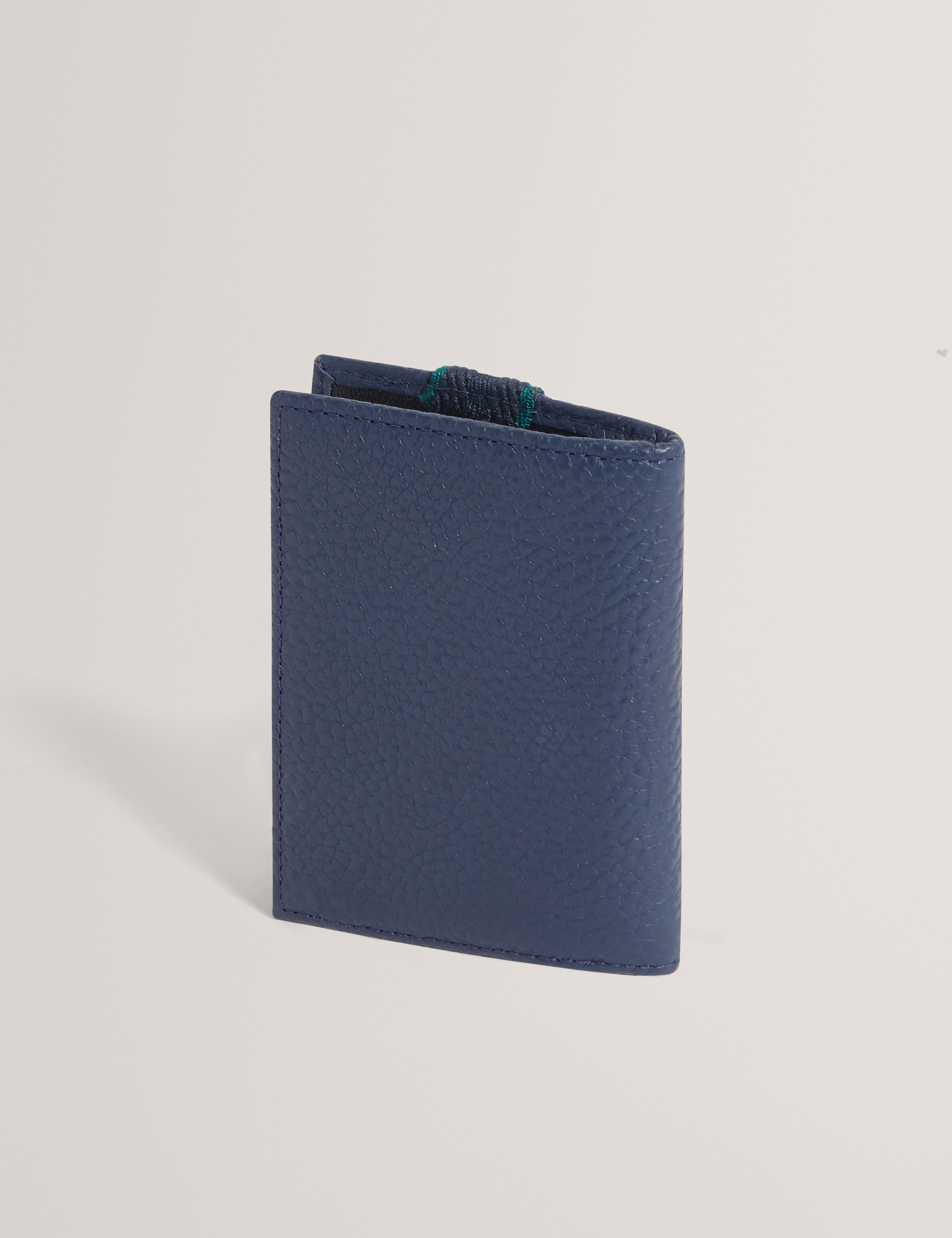 Rekeem Leather Webbing Tab Cardholder Navy