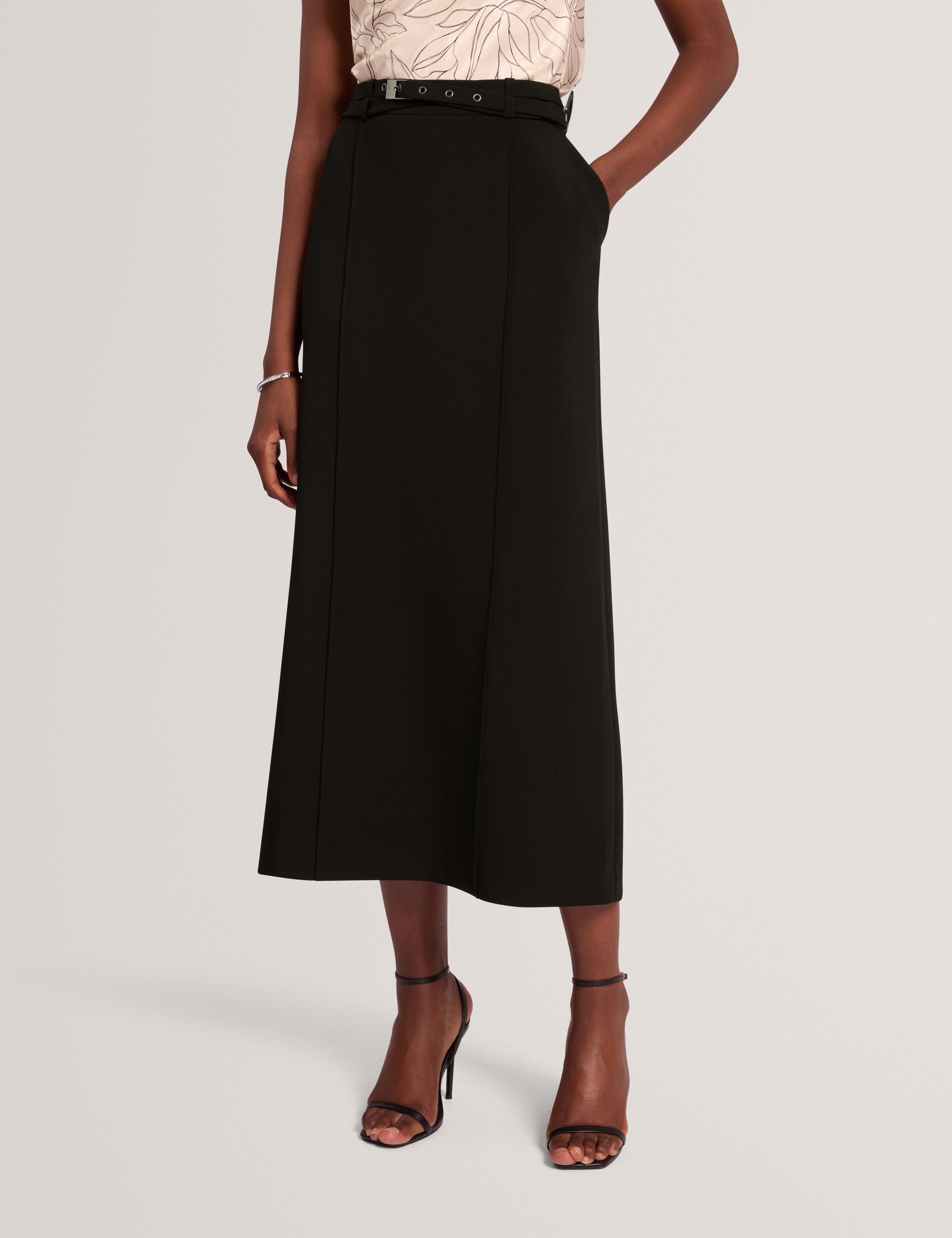 Hanlies Tailored Maxi Skirt With Belt Black