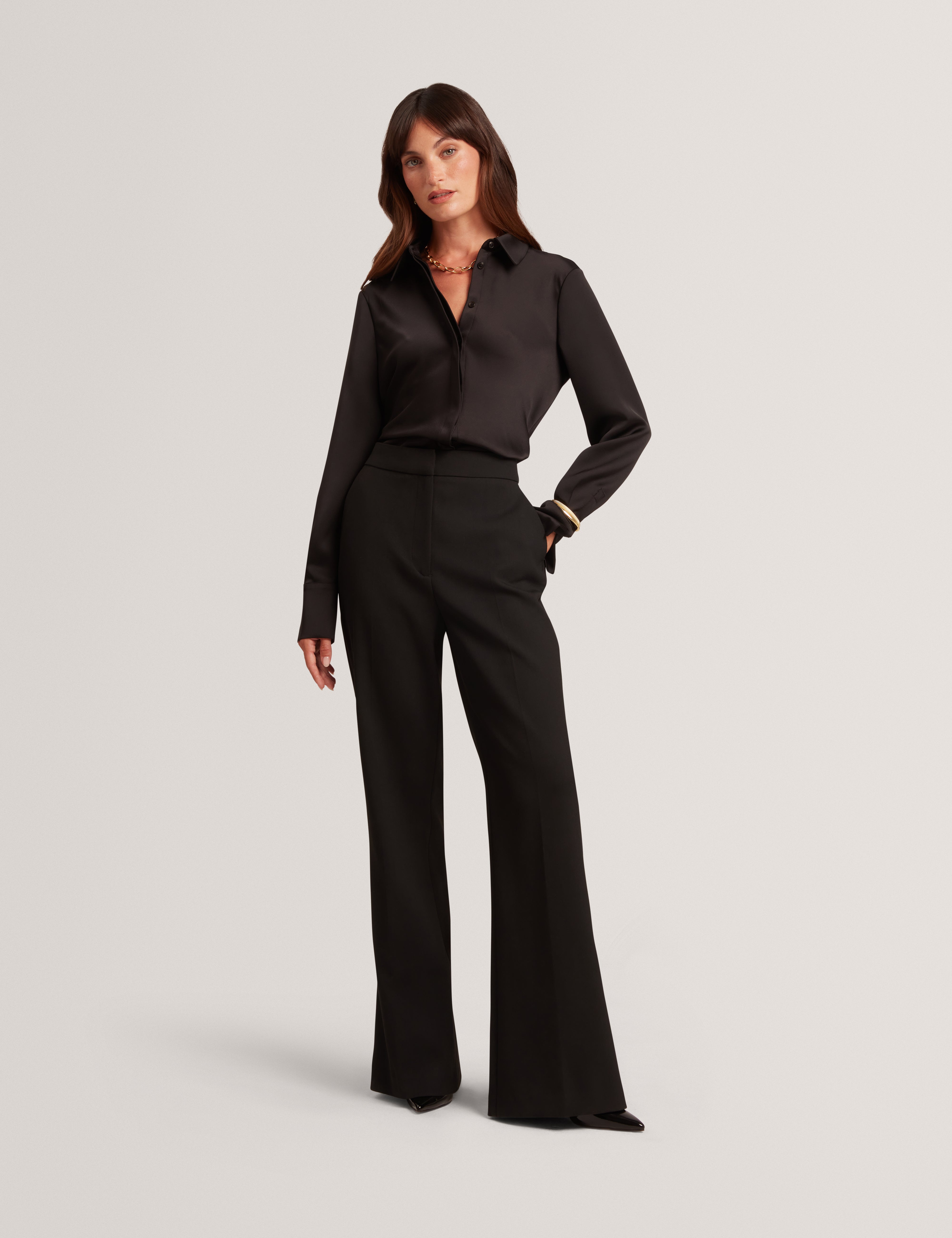 Lazzy Satin Shirt Black