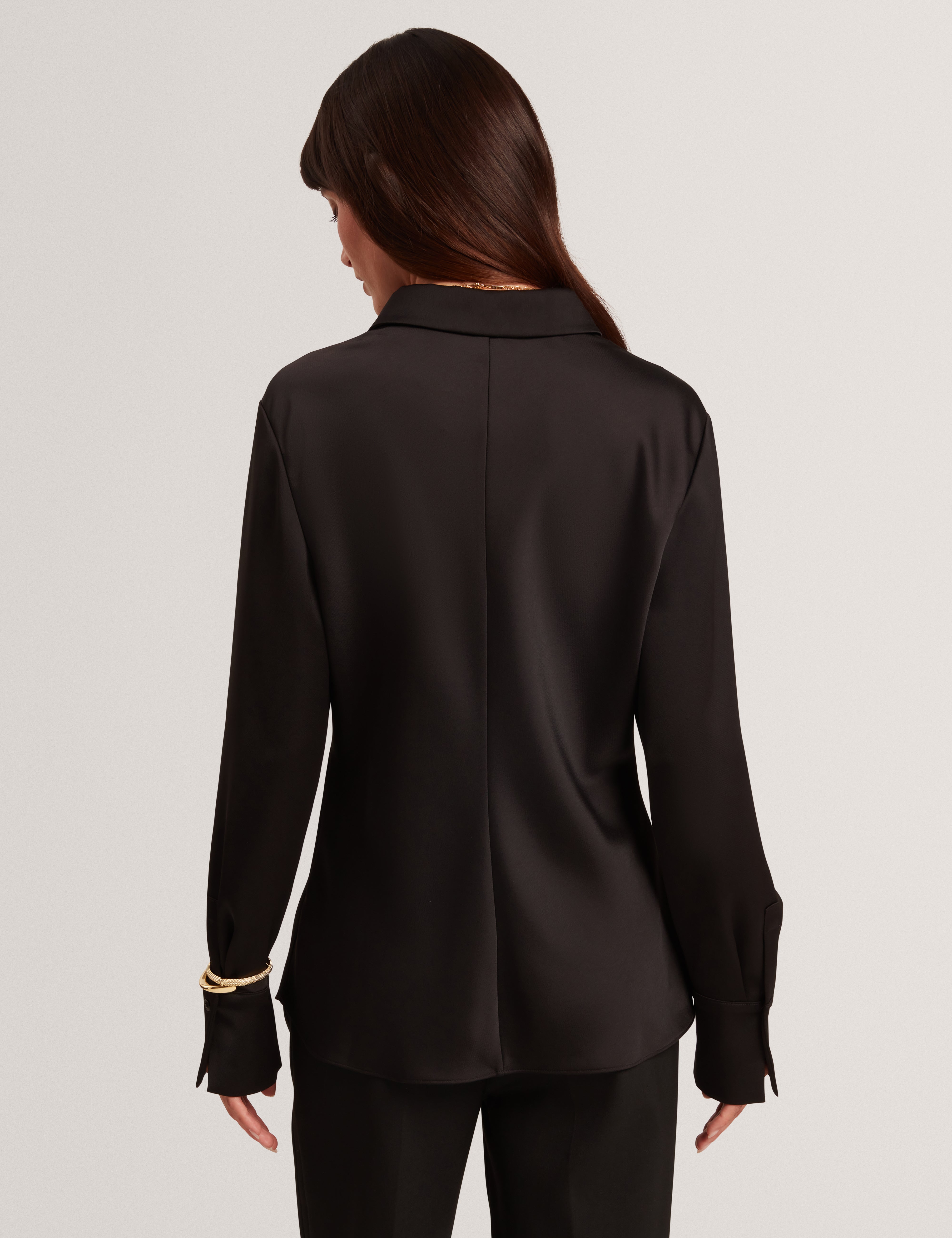 Lazzy Satin Shirt Black