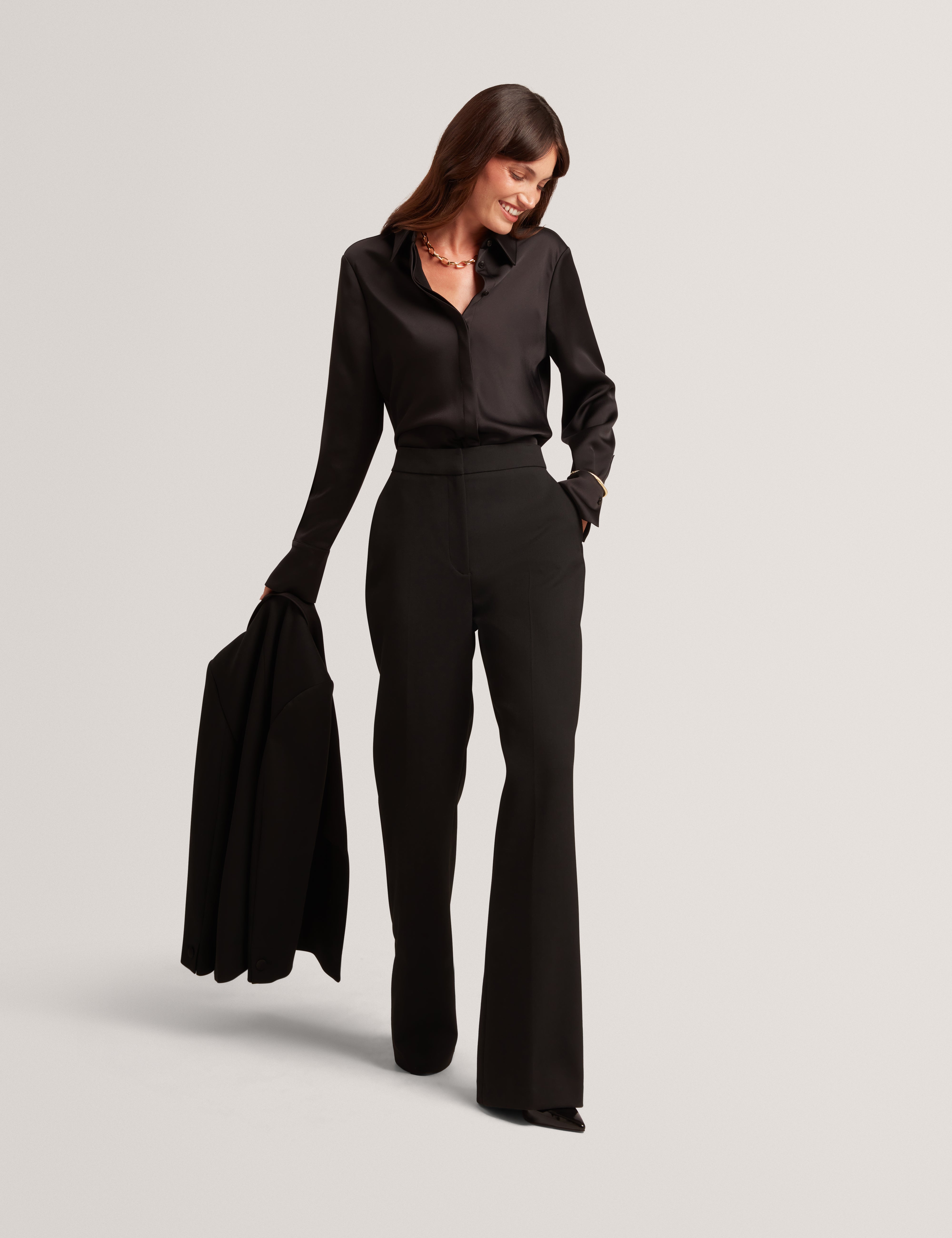 Lazzy Satin Shirt Black