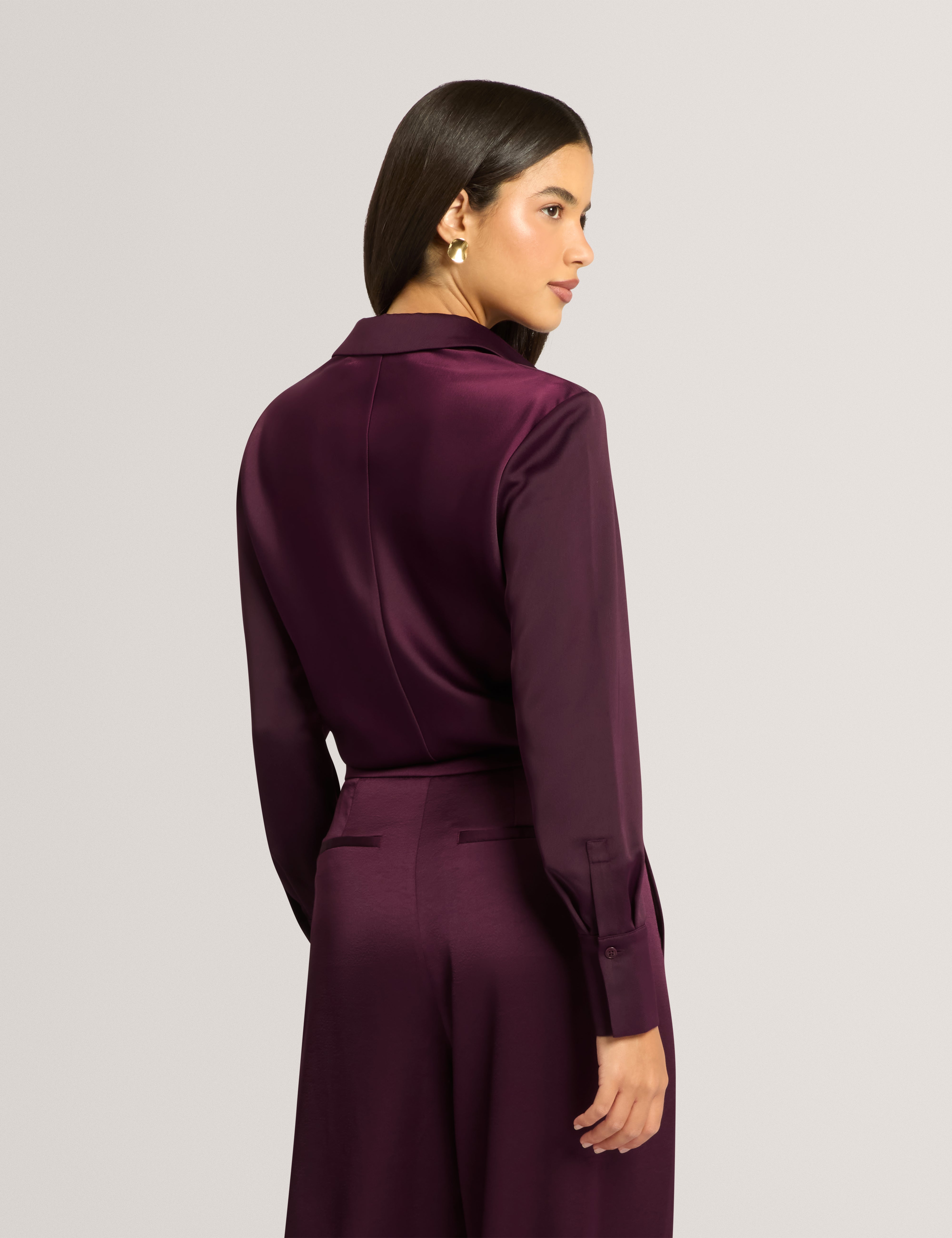 Lazzy Satin Shirt Dp-Purple