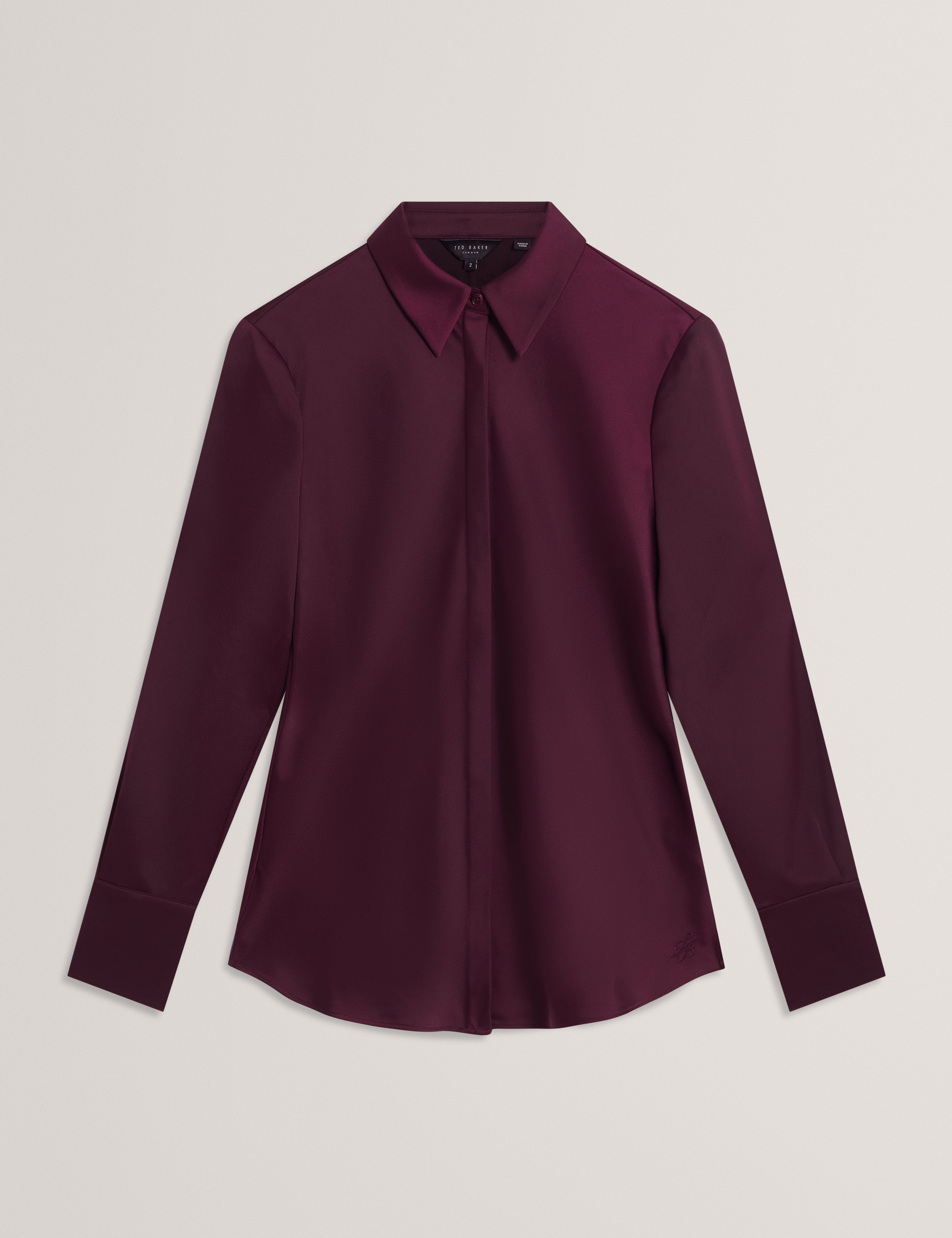 Lazzy Satin Shirt Dp-Purple