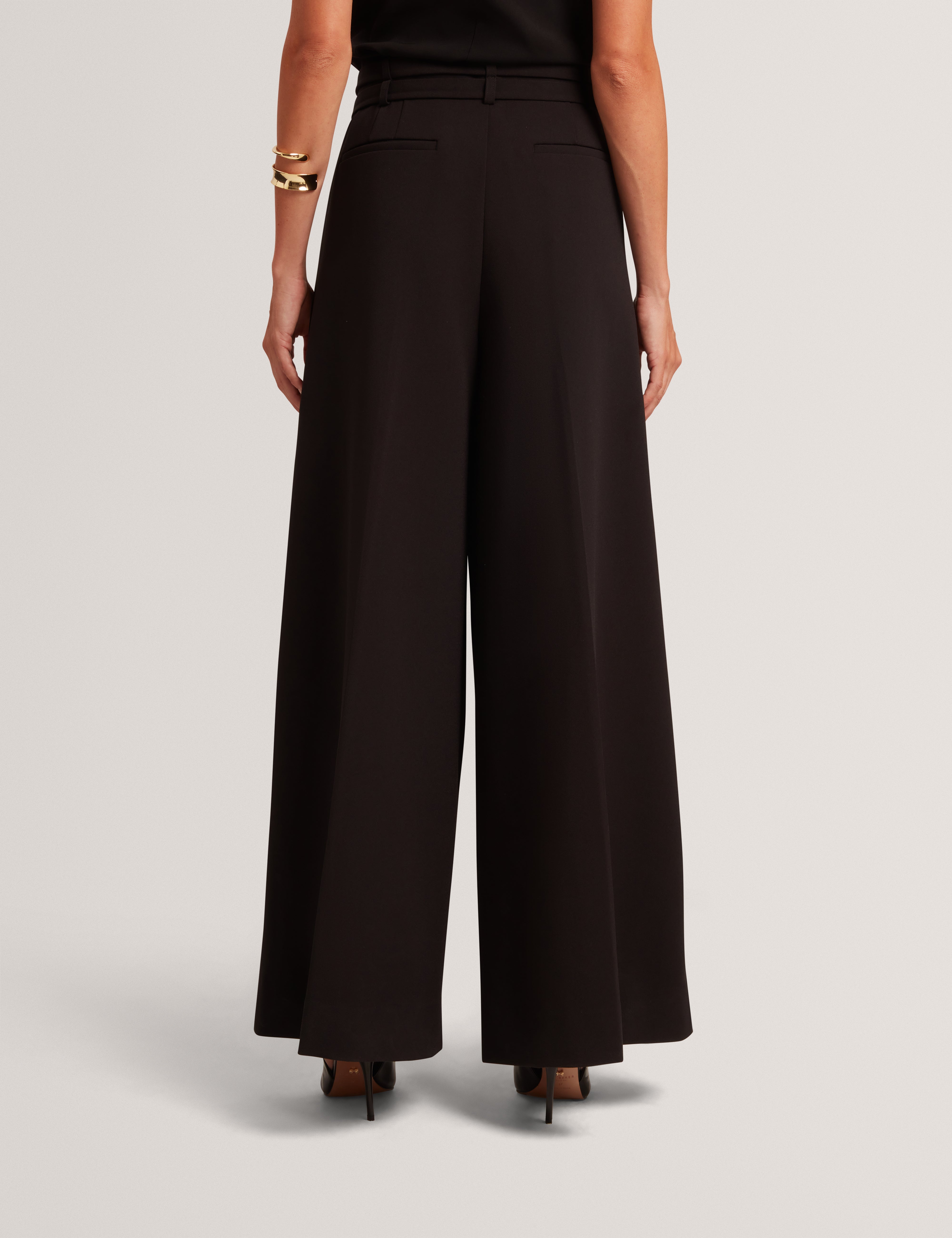 Hanliec Wide Leg Tailored Trouser Black