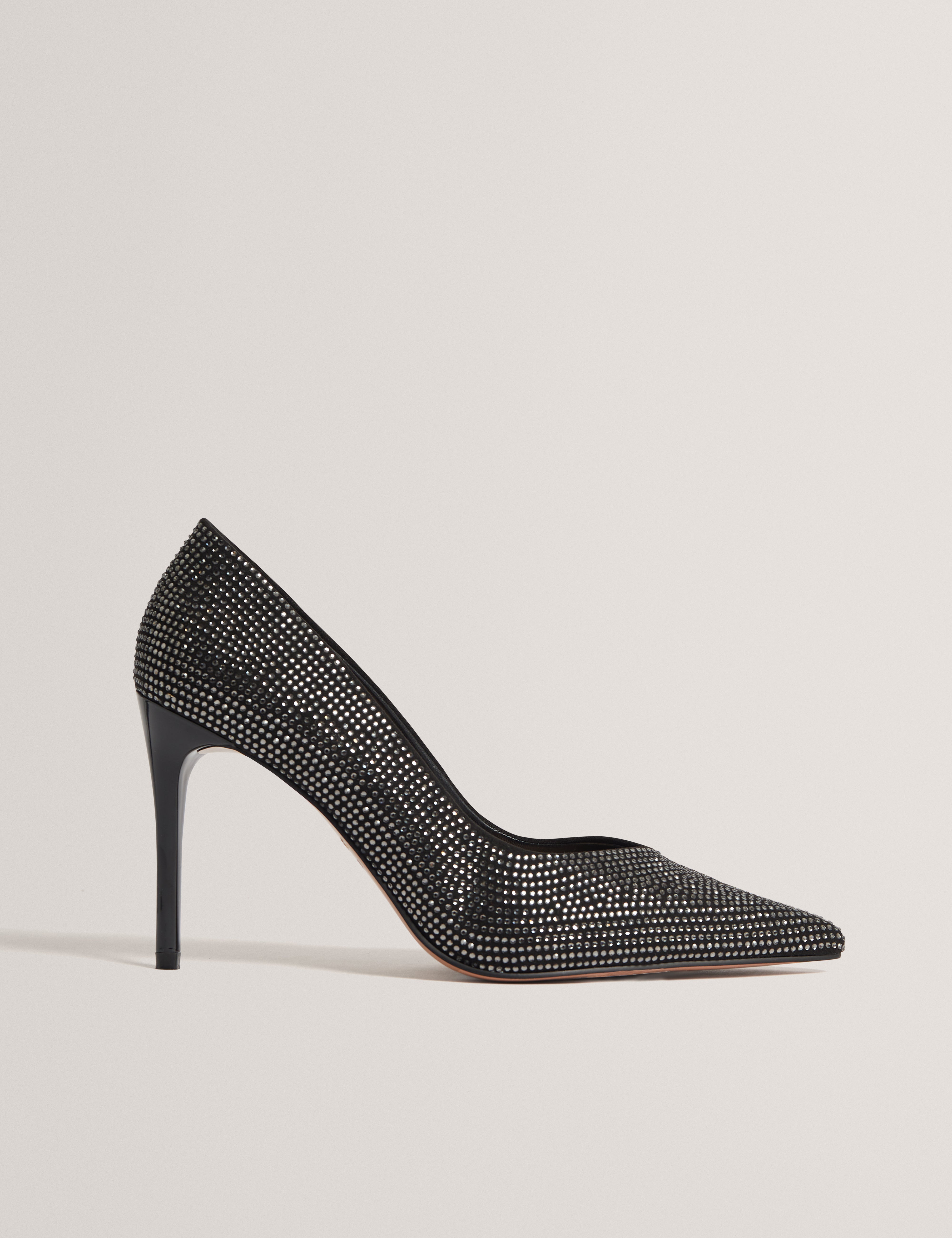 Feerni Crystal Heel Court Colour Black