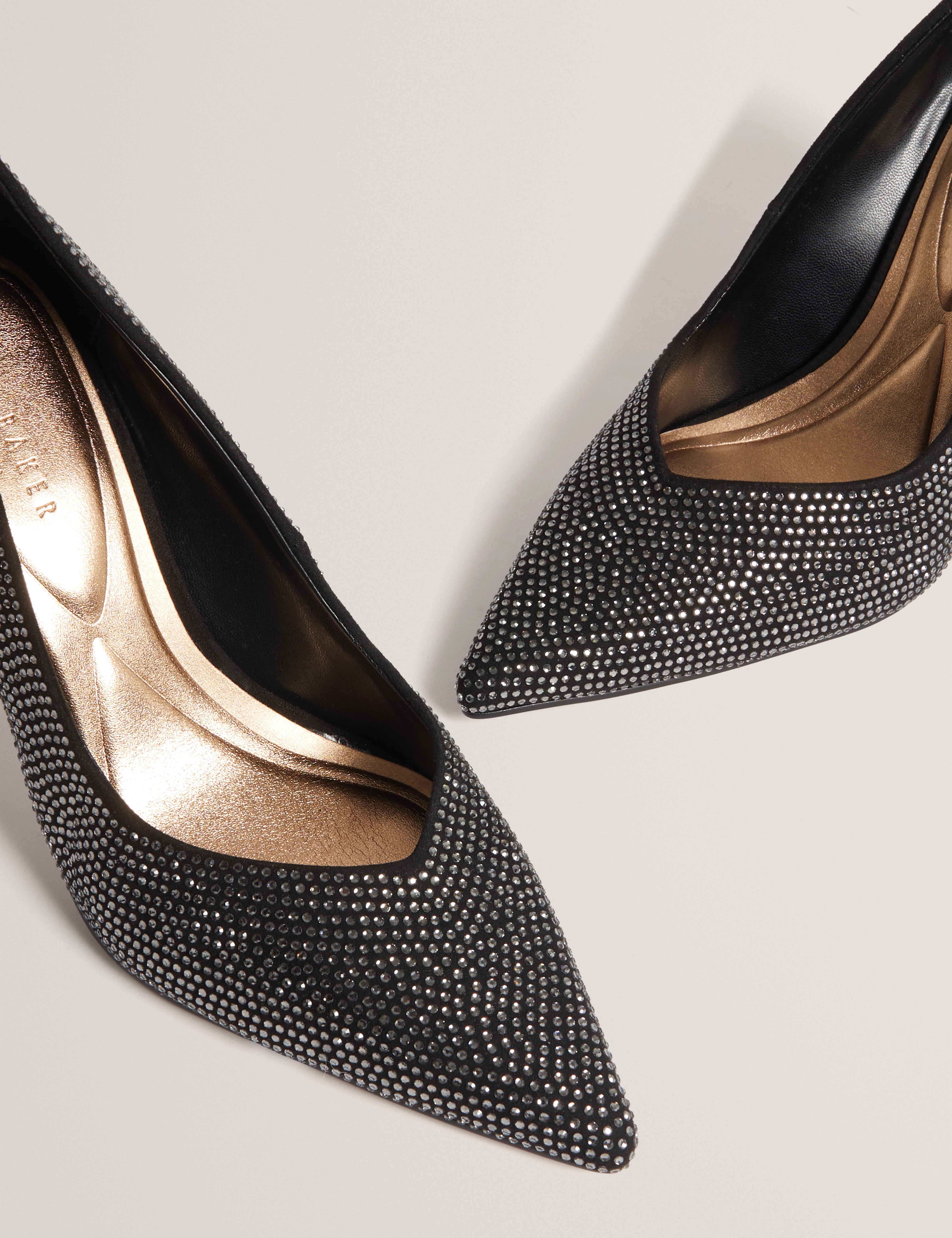 Feerni Crystal Heel Court Colour Black