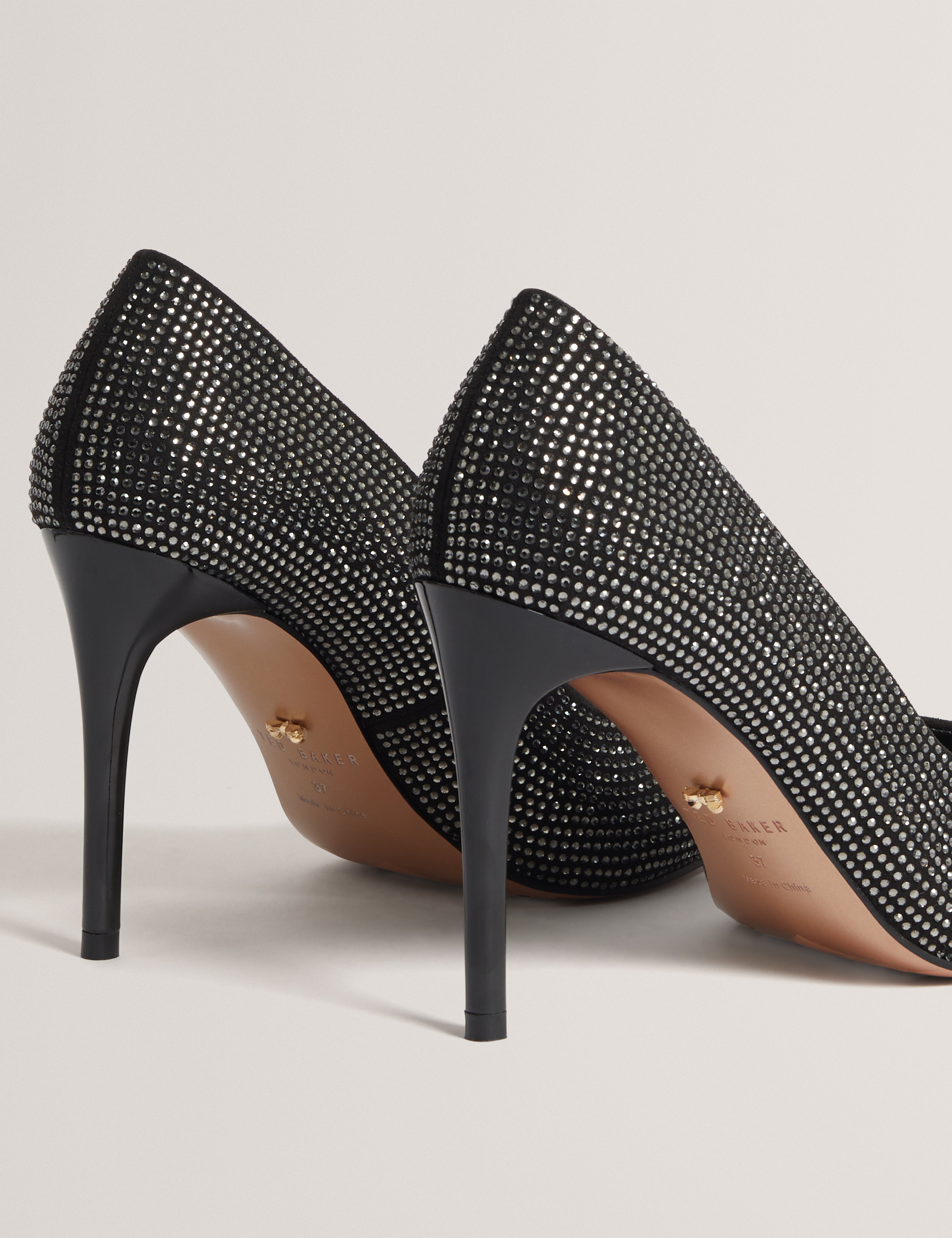 Feerni Crystal Heel Court Colour Black