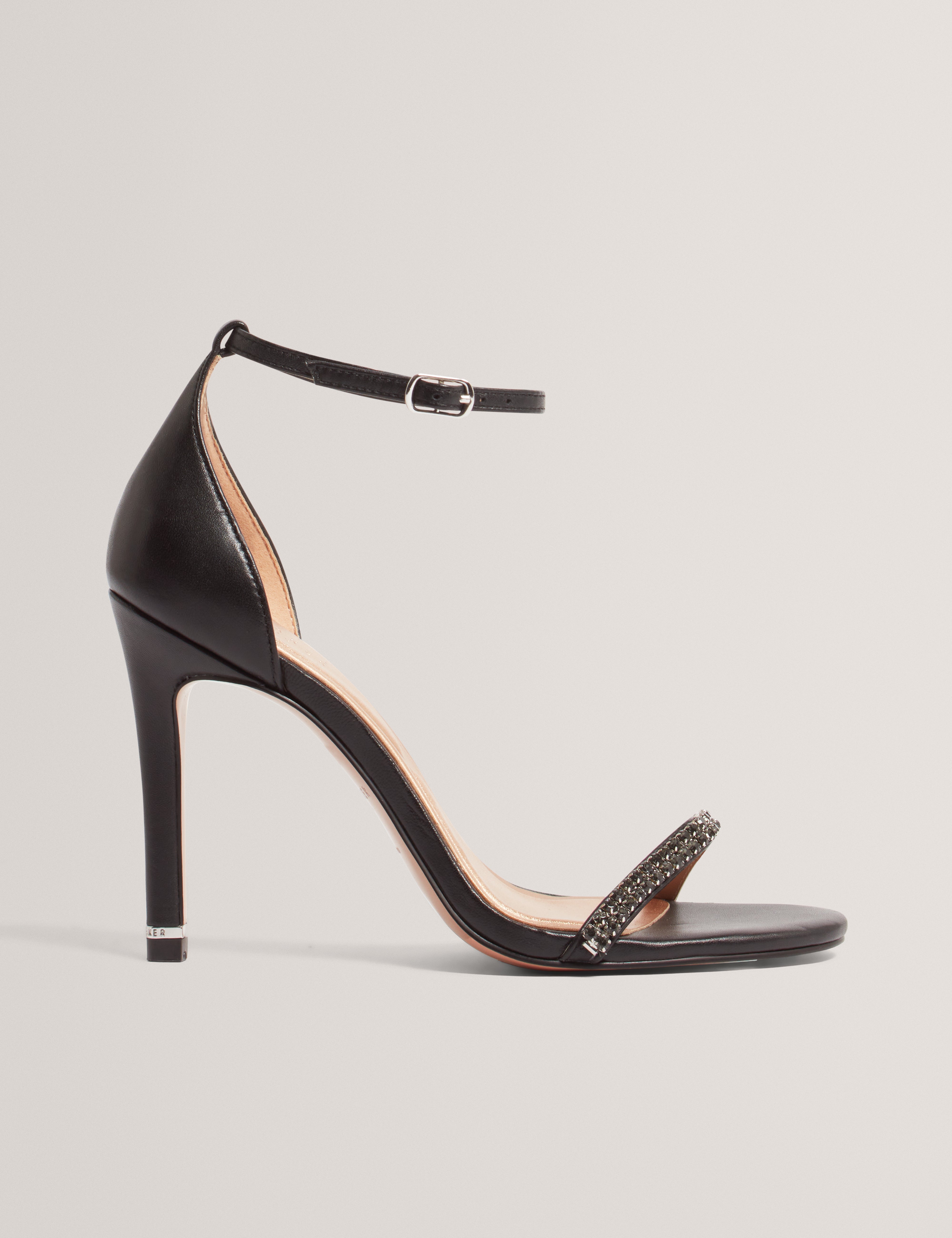 Flosiee Crystal Heel Sandal Black