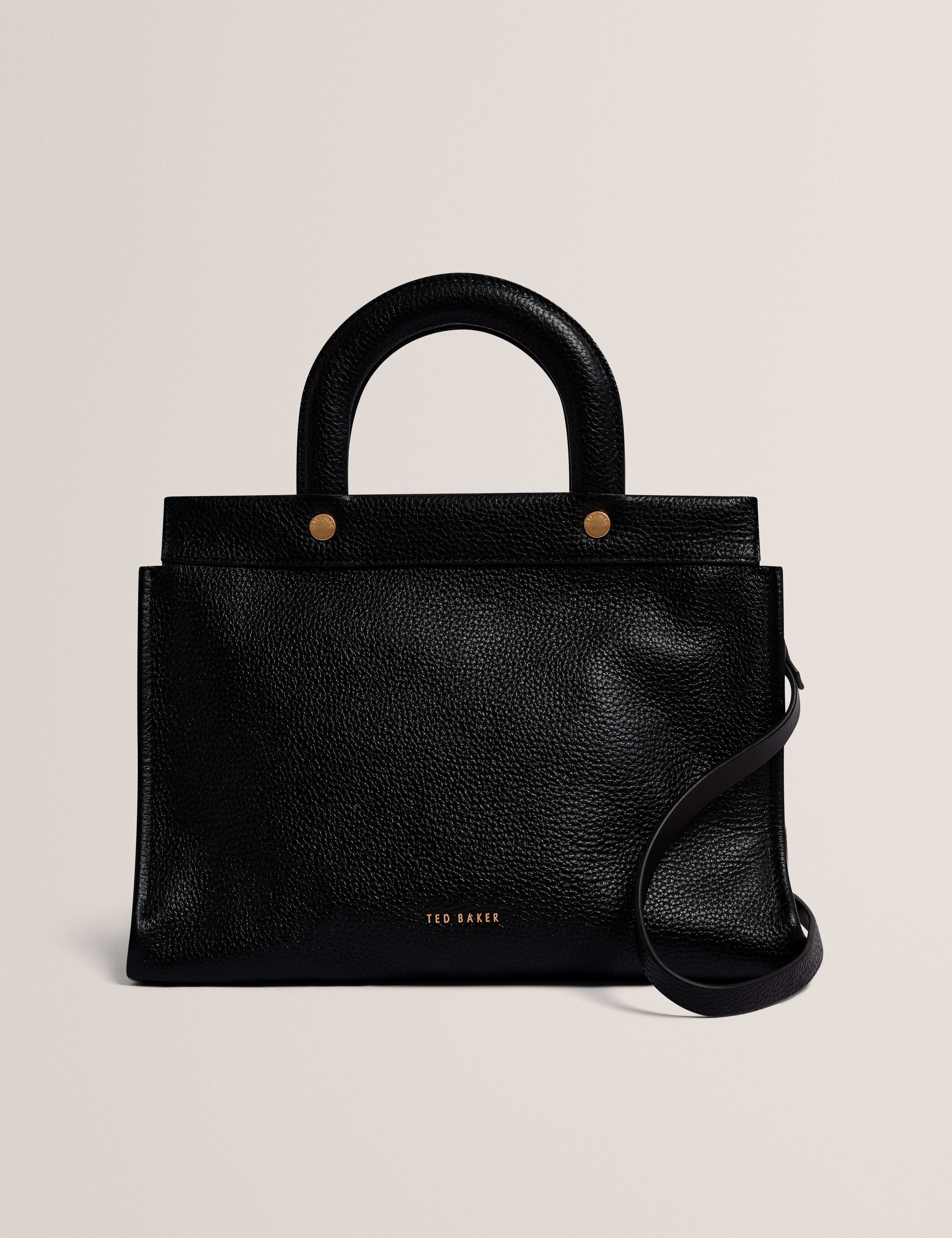 Rollia Grab Handle Medium Tote Bag Black