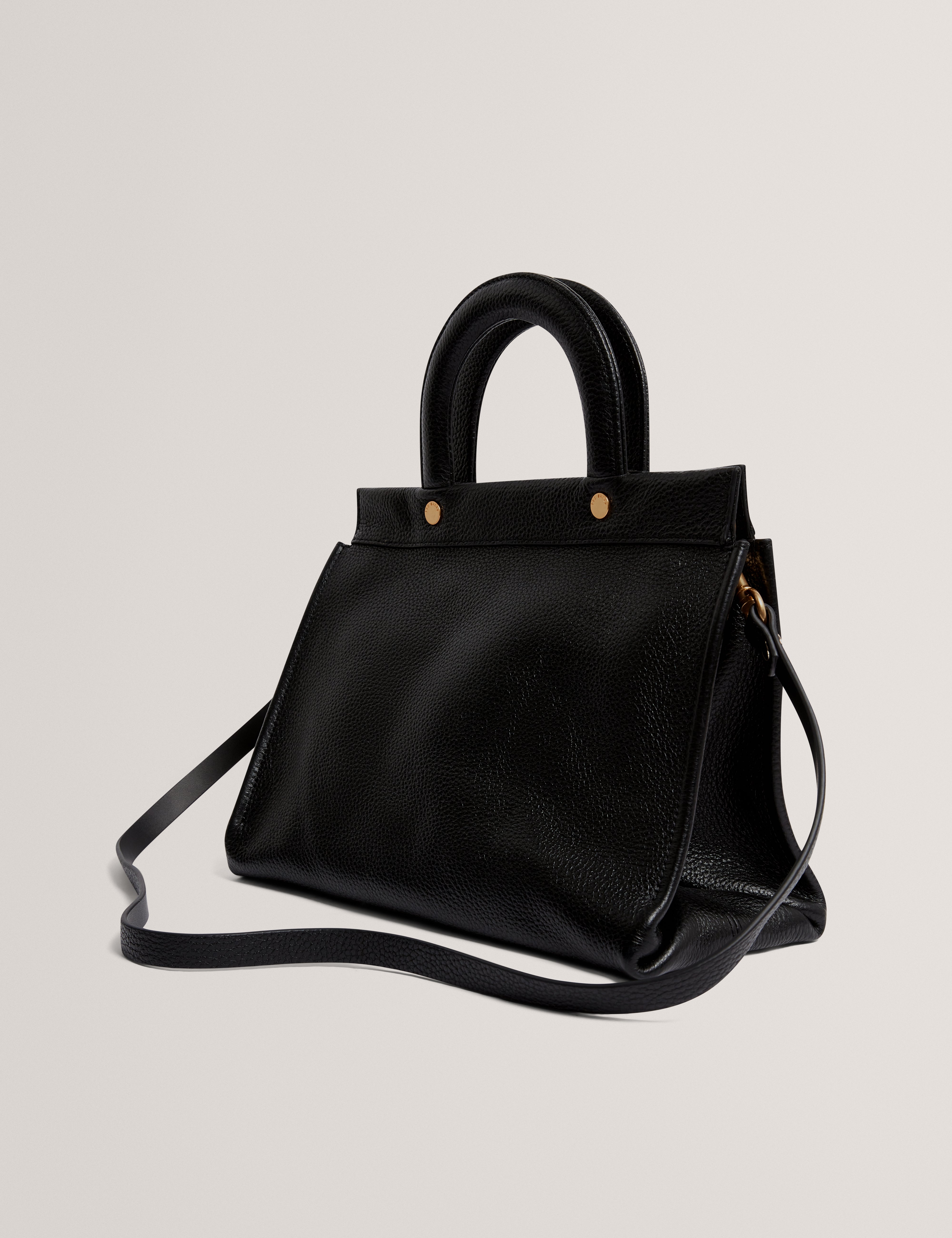 Rollia Grab Handle Medium Tote Bag Black
