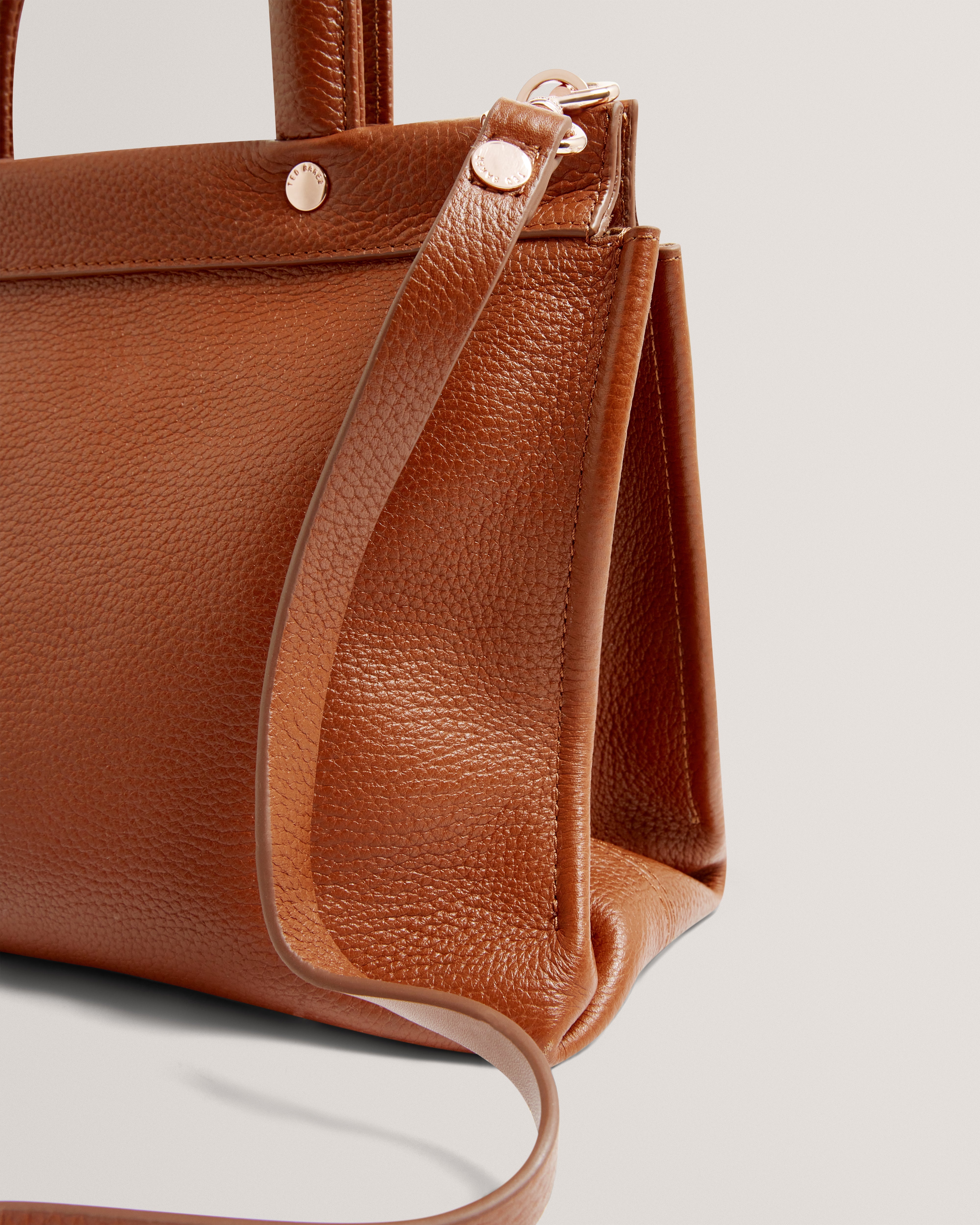Rollia Grab Handle Medium Tote Bag Tan