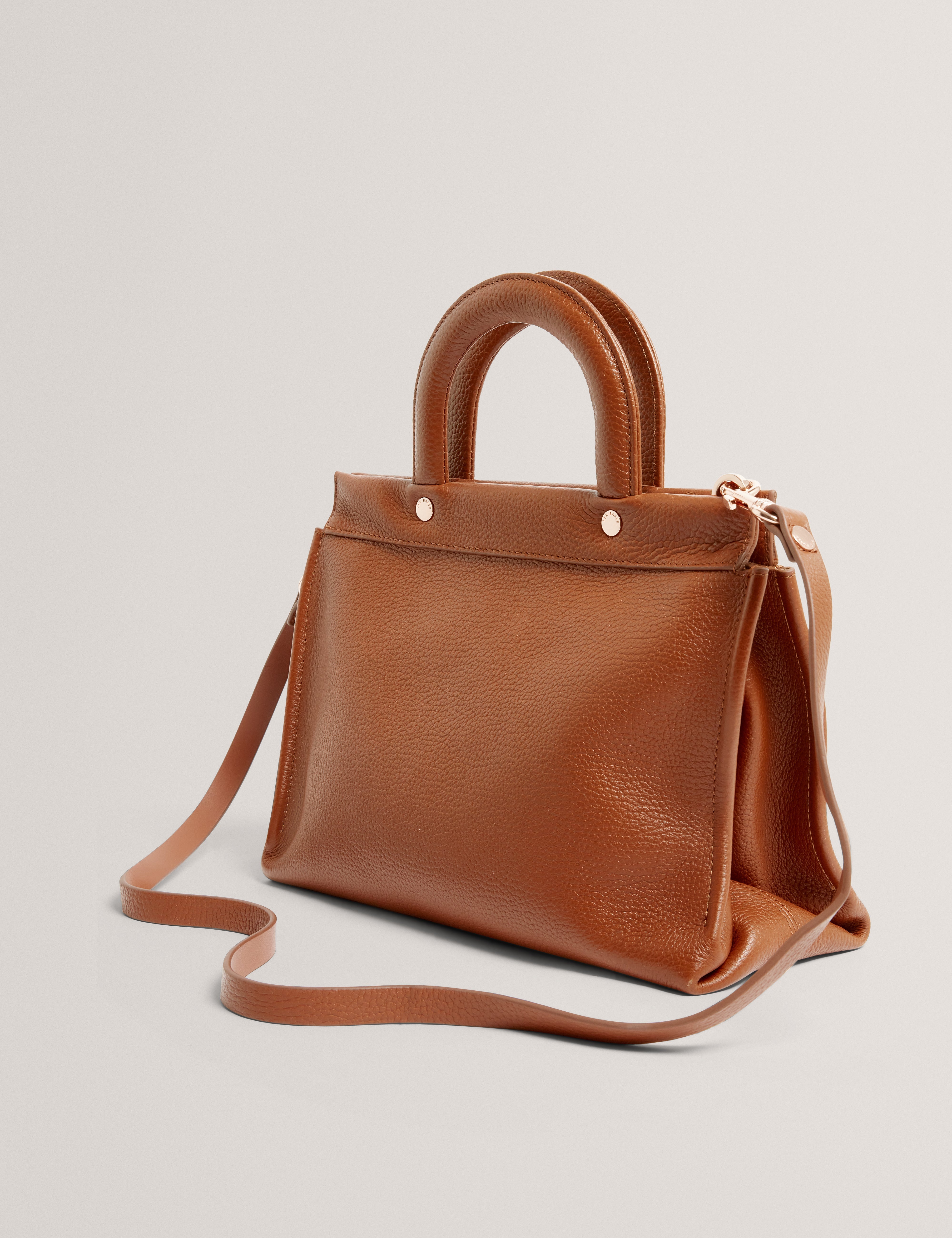 Rollia Grab Handle Medium Tote Bag Tan