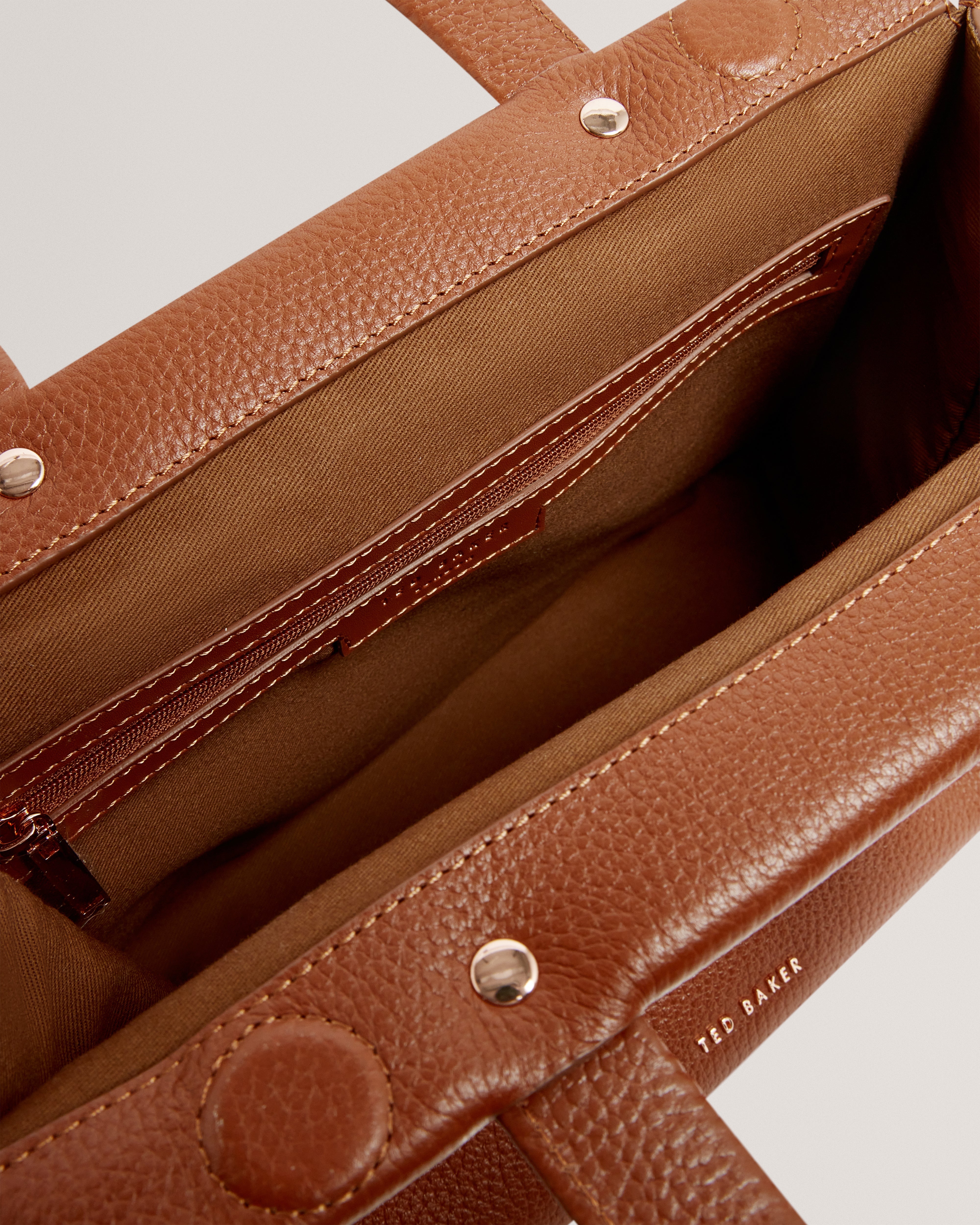 Rollia Grab Handle Medium Tote Bag Tan