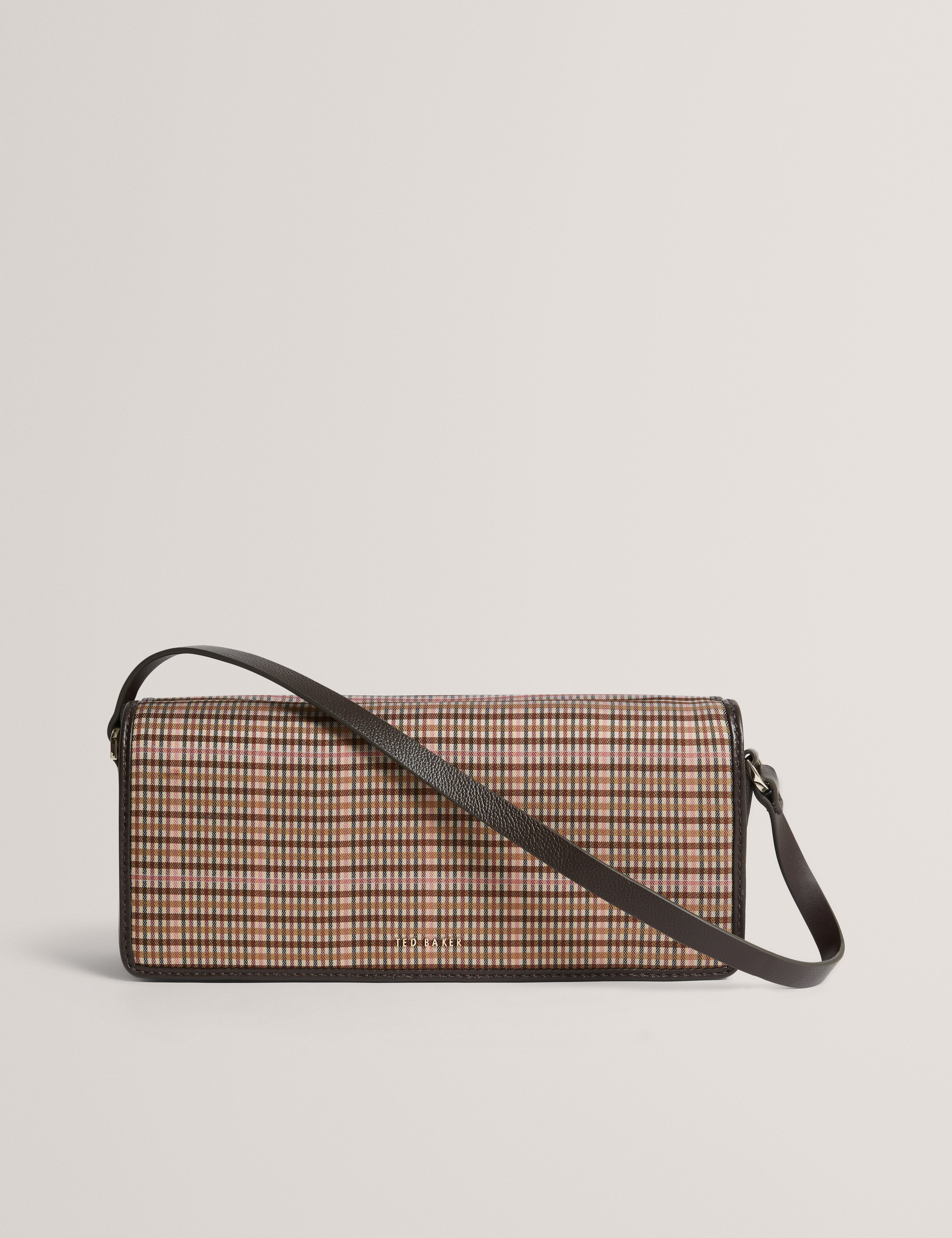 Tylori Check Detail Shoulder Bag Taupe