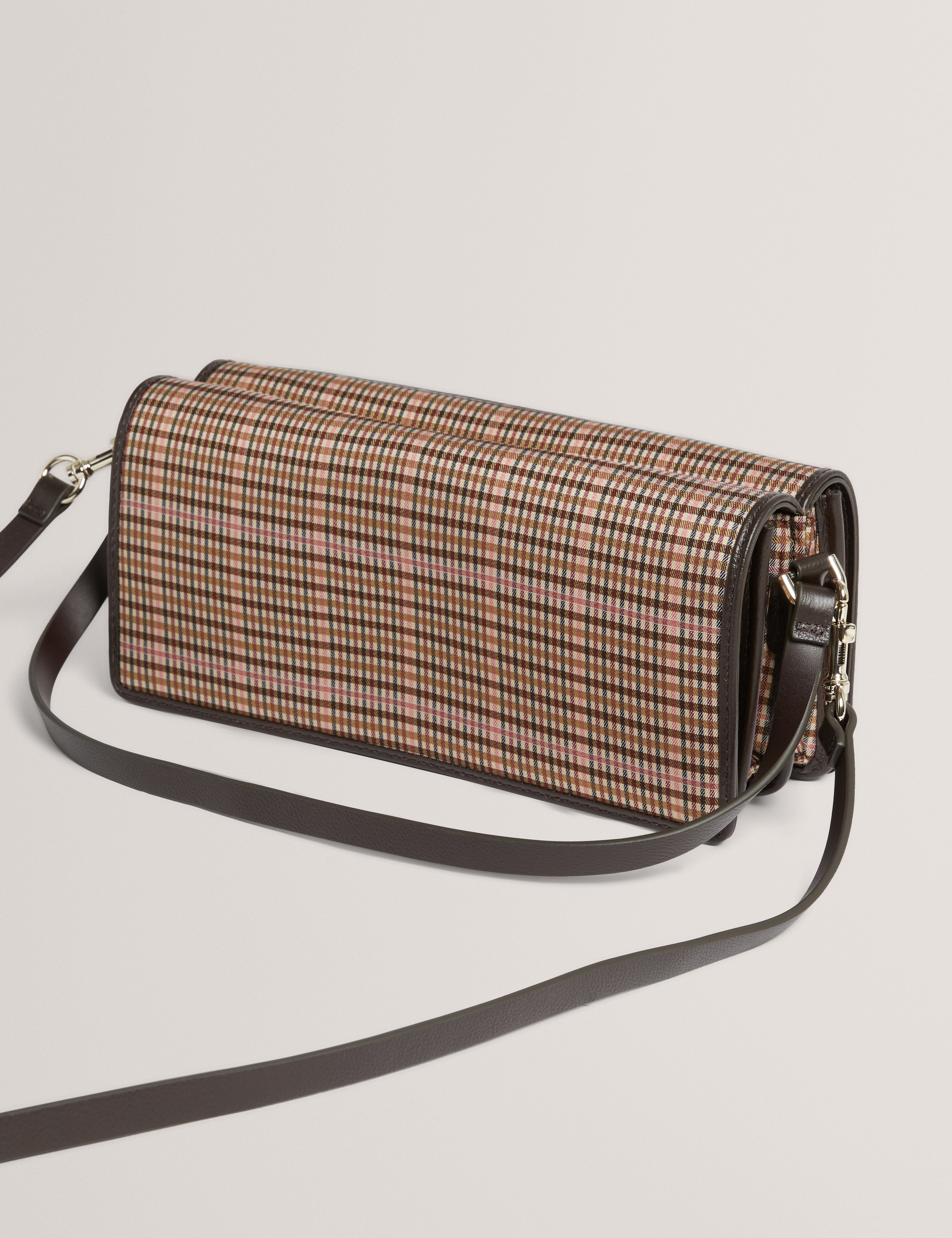 Tylori Check Detail Shoulder Bag Taupe