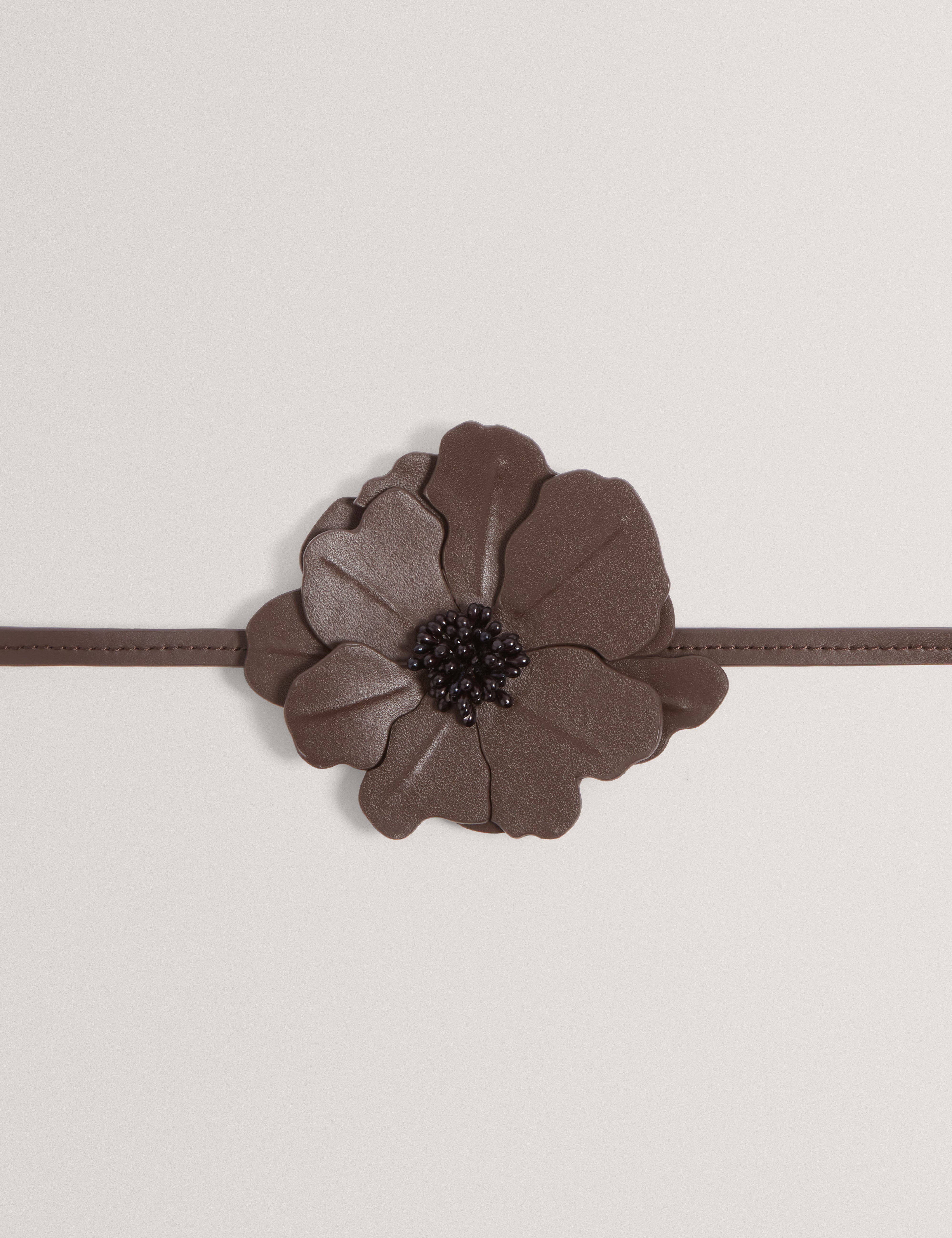 Florilo Flower Tie Belt Brn-Choc