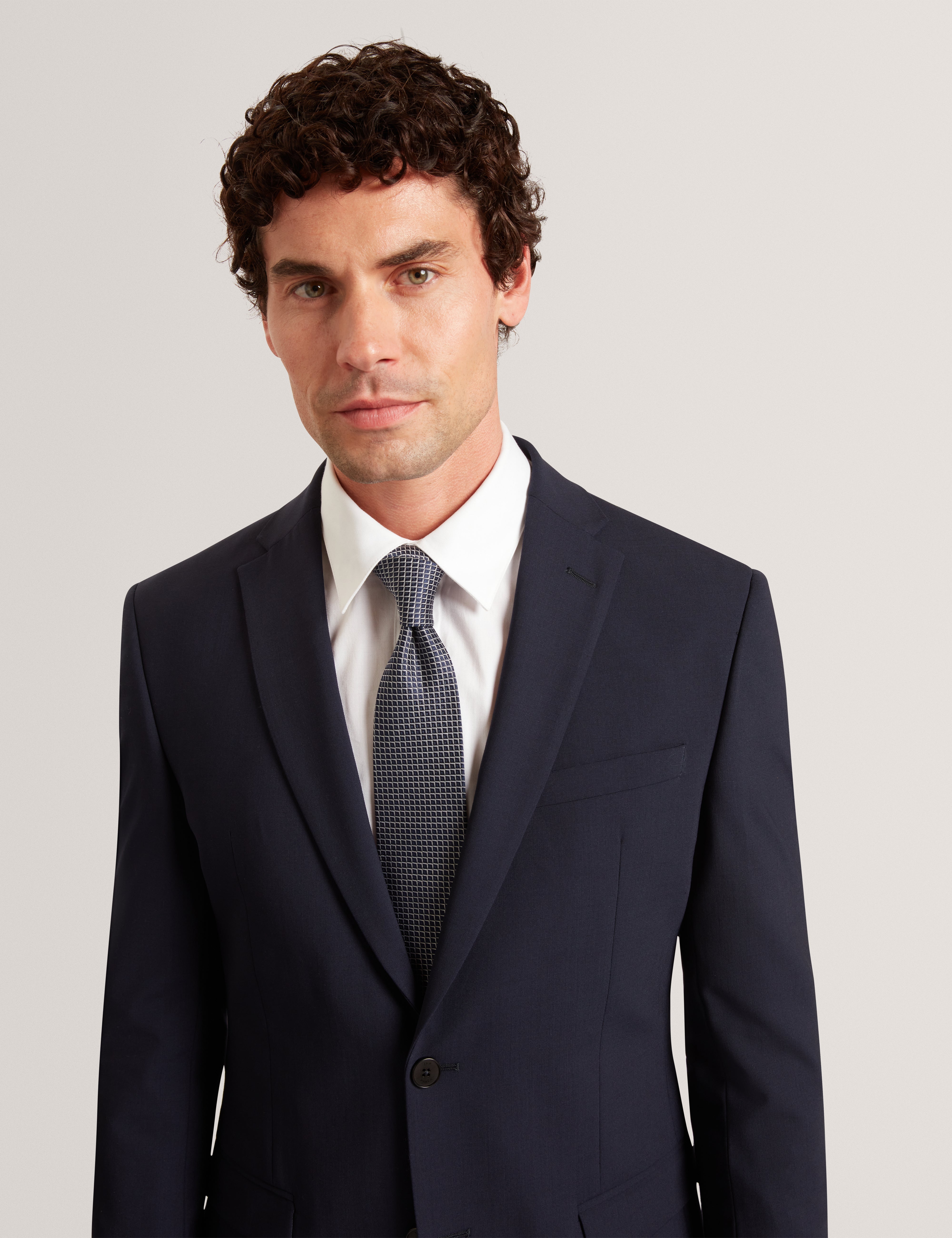 Hiyde Semi Plain Jackquard Silk Tie Navy