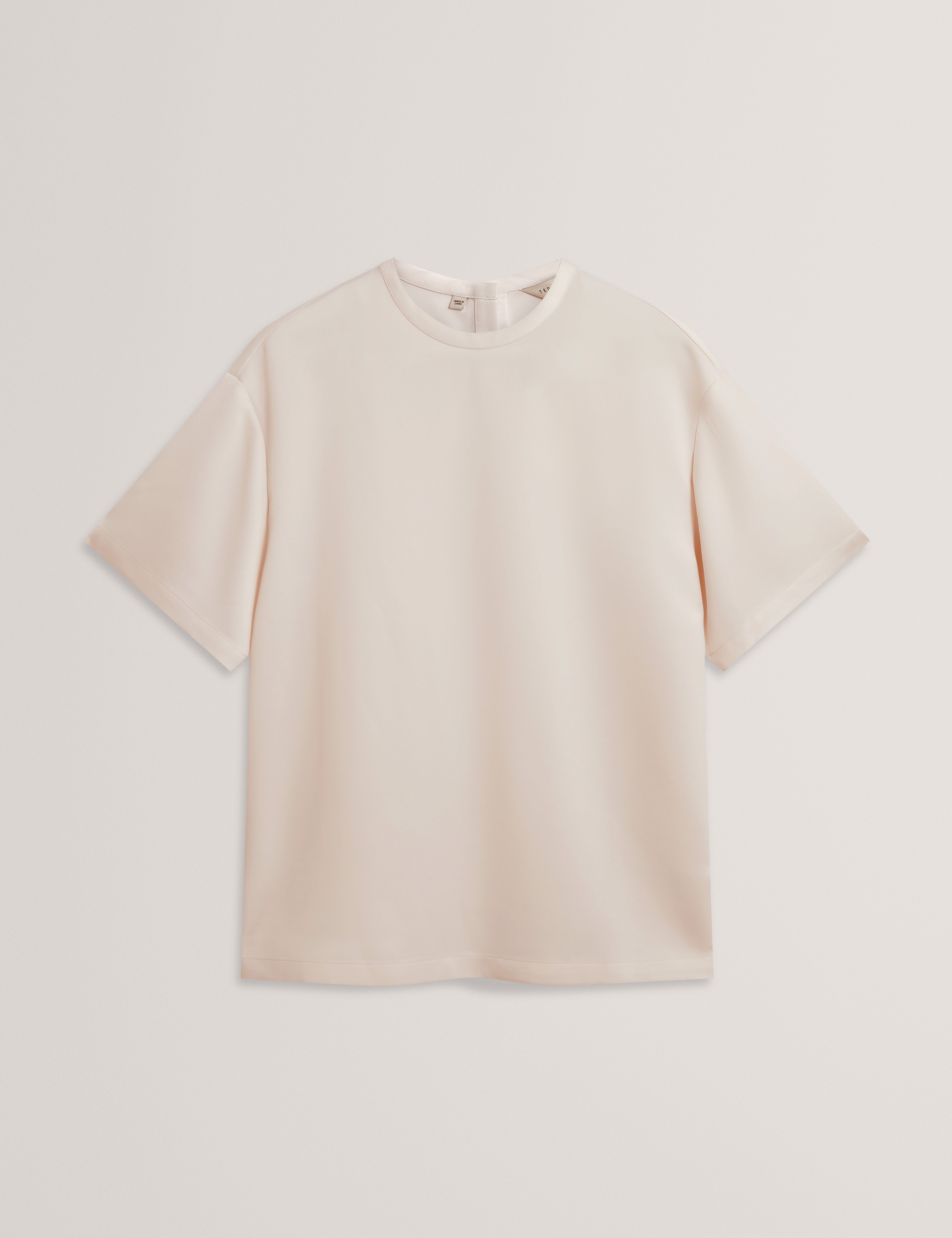 Aibaa Satin Short Sleeve T Shirt Natural