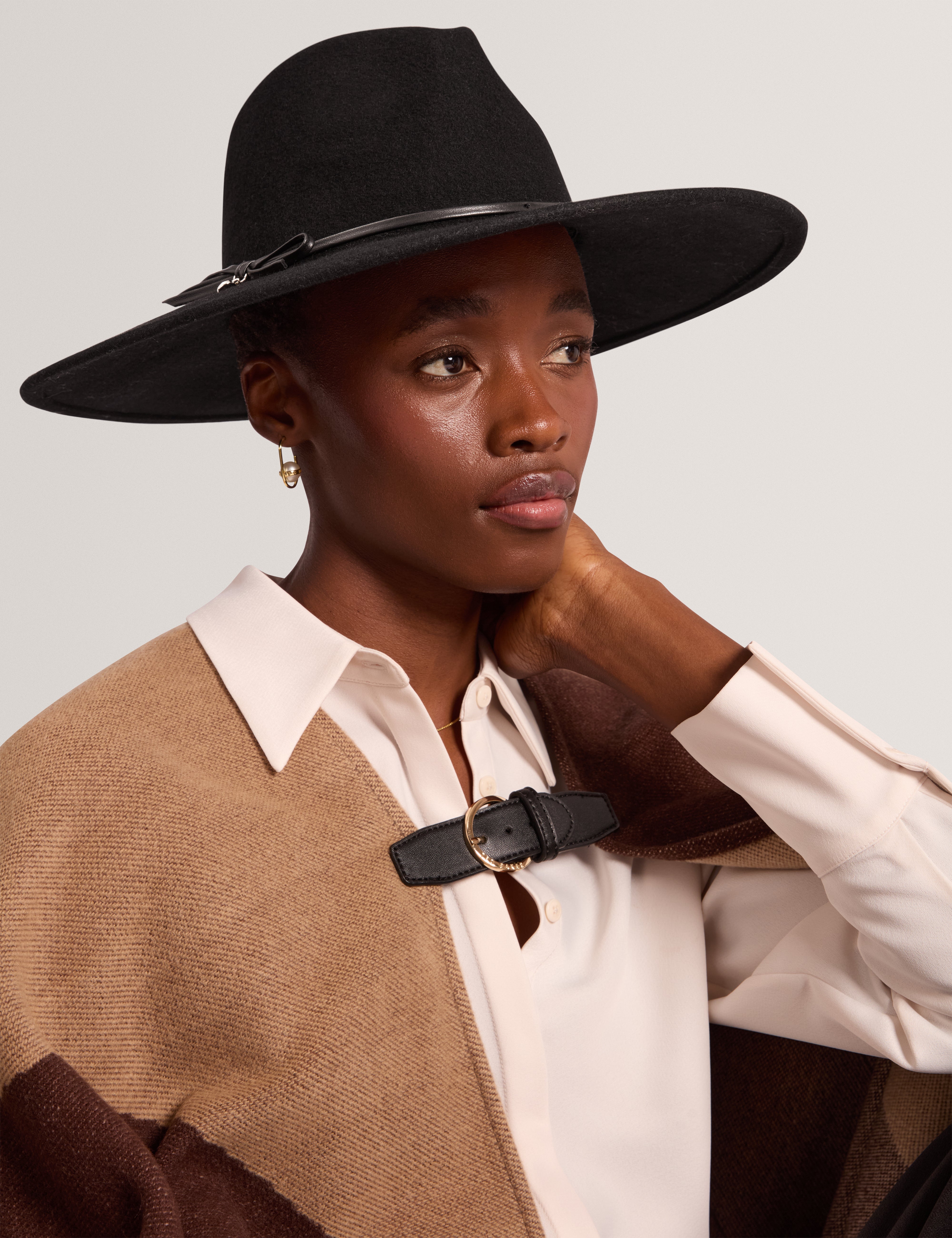 Heetar Felt Fedora Detail Bow Black