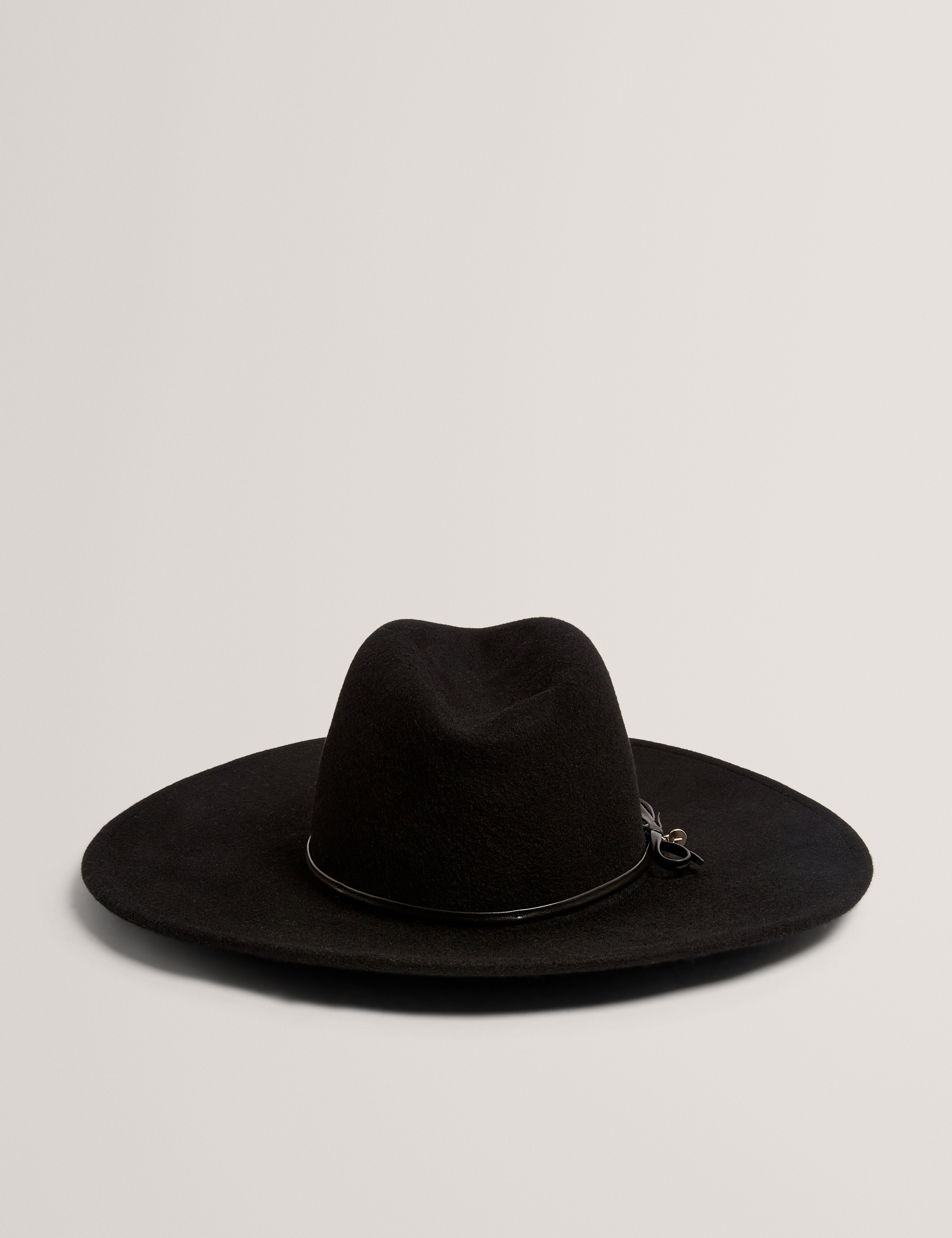 Heetar Felt Fedora Detail Bow Black