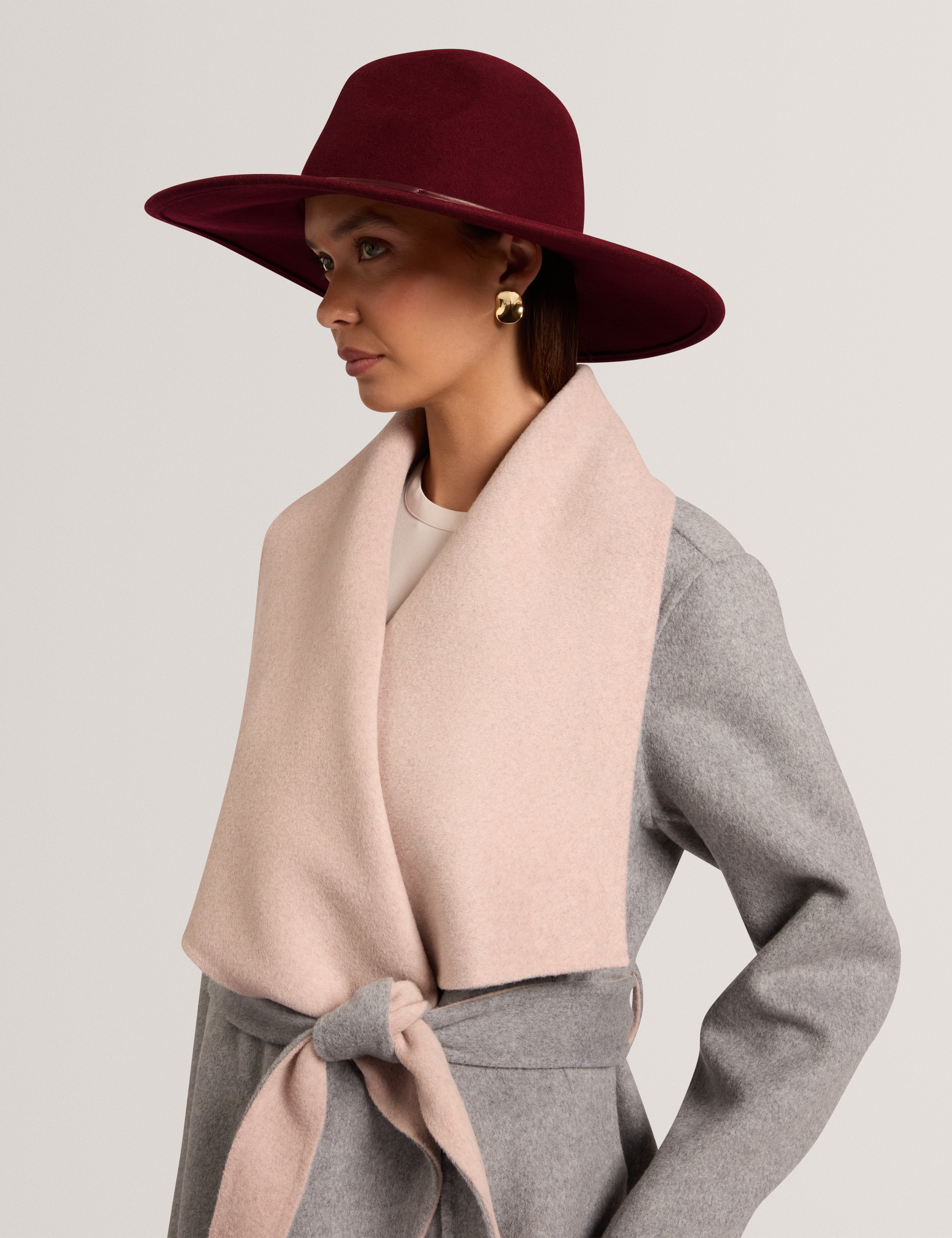 Heetar Felt Fedora Detail Bow Oxblood