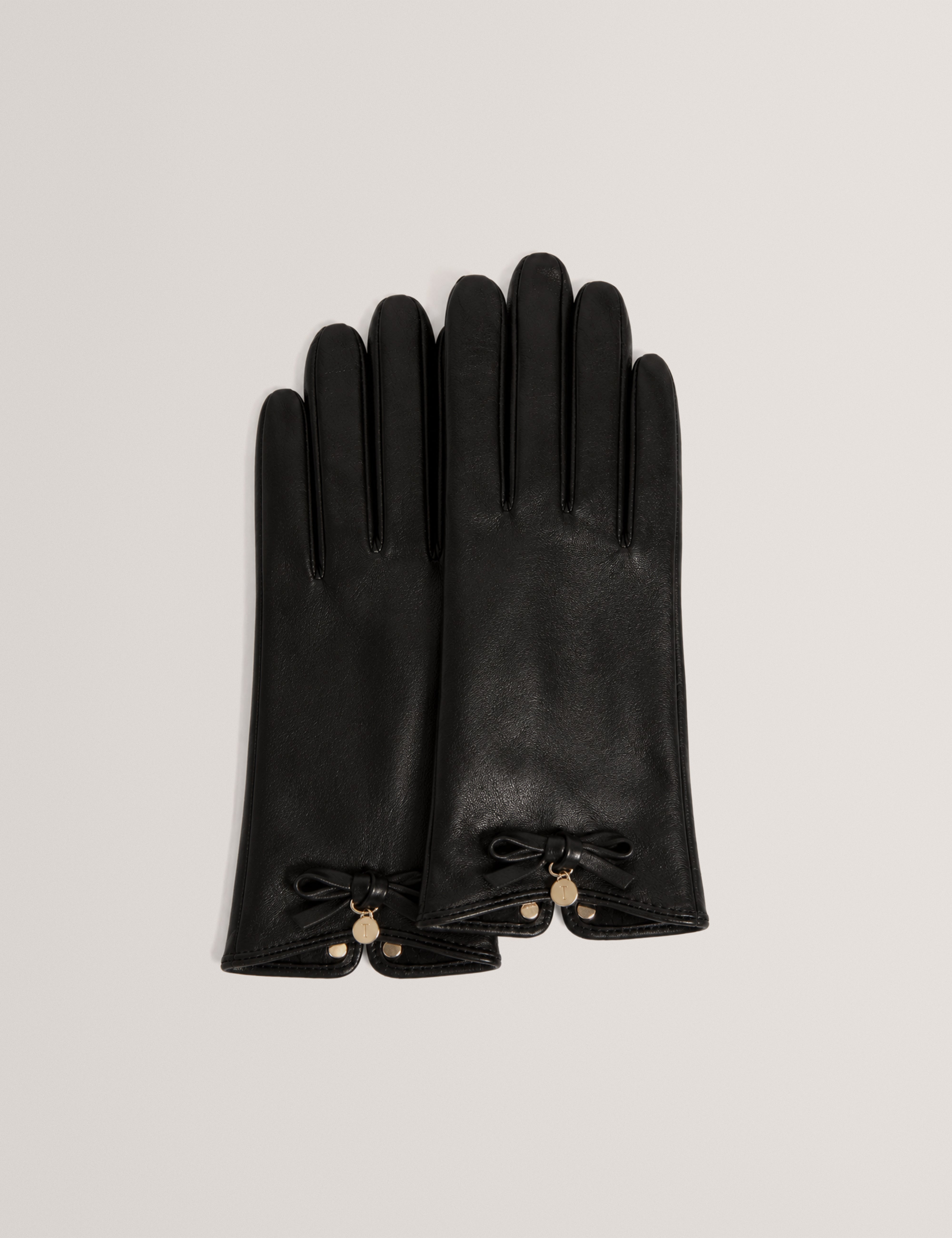 Rennah Bow Detail Biker Gloves Black