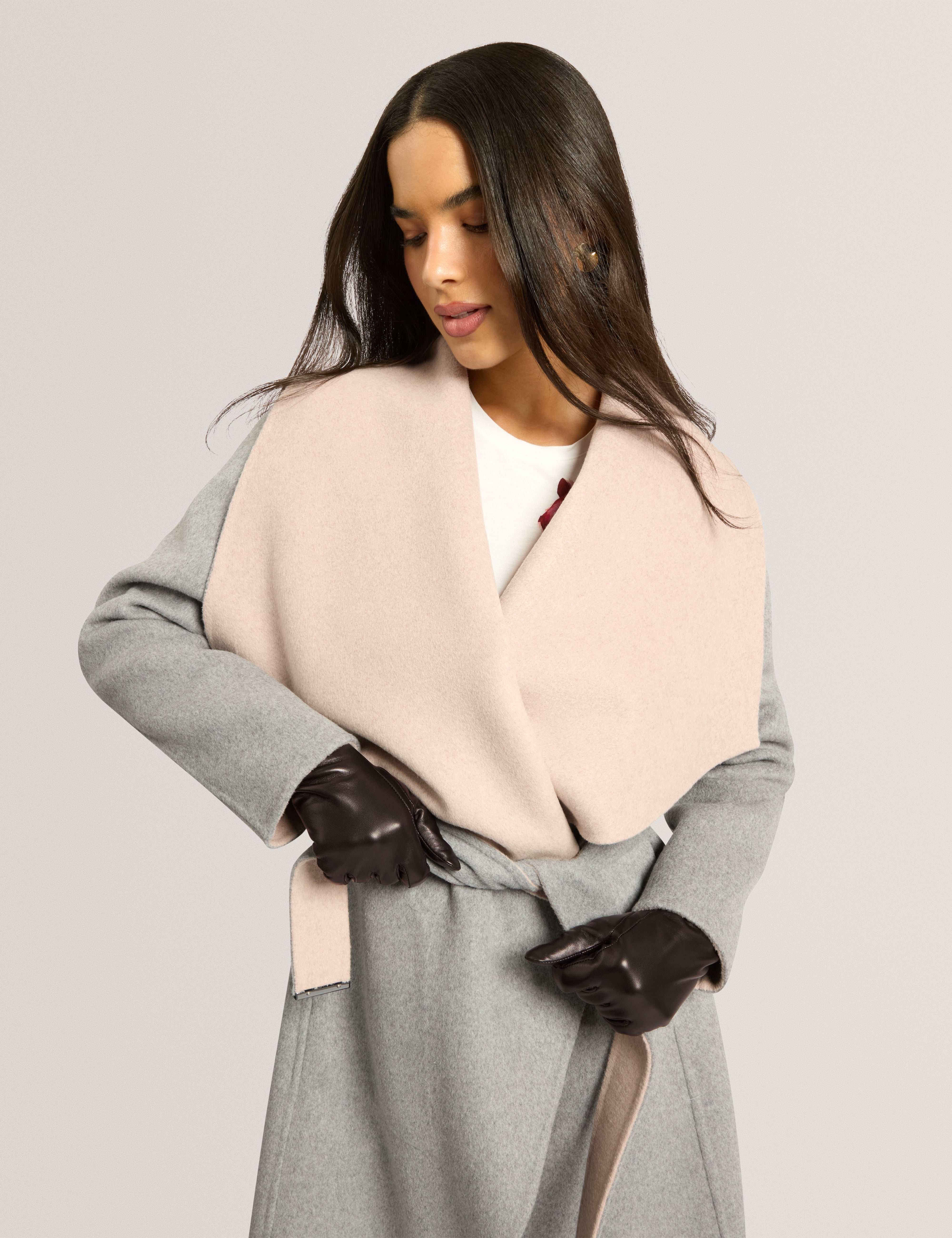 Rennah Bow Detail Biker Gloves Brn-Choc