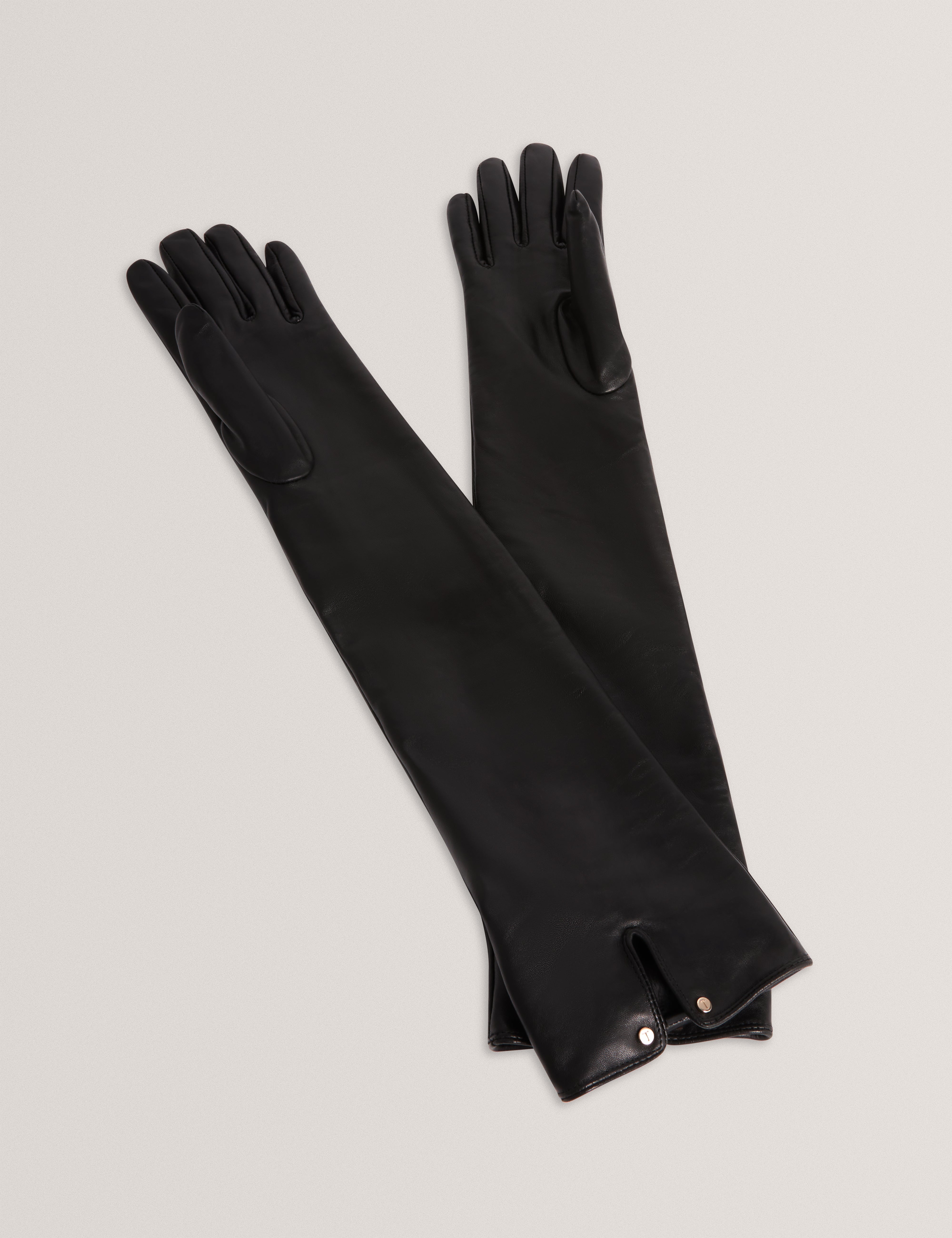 Clau Long Biker Gloves Detail Bow Black