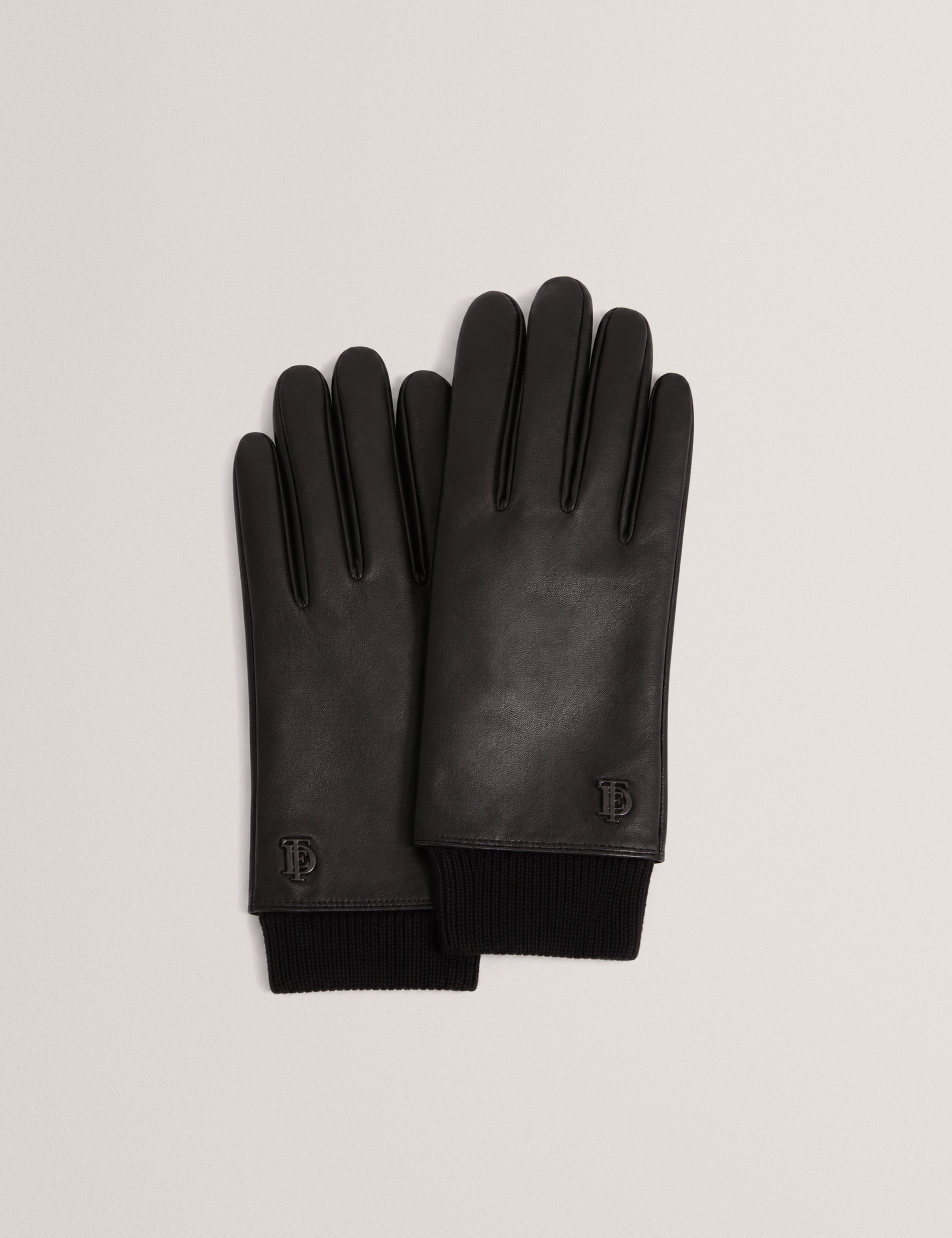 Channar Leather Knit Glove Black