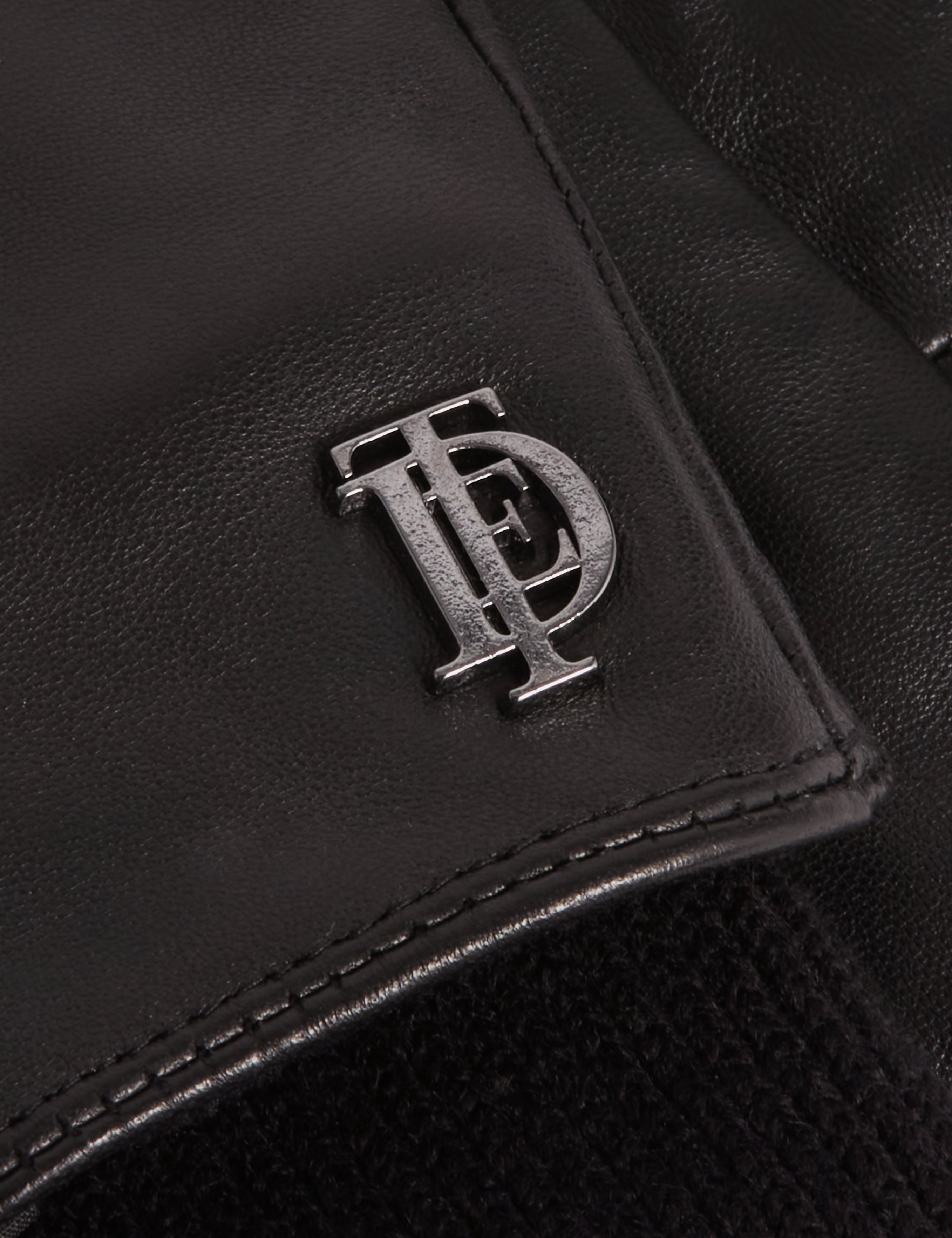 Channar Leather Knit Glove Black