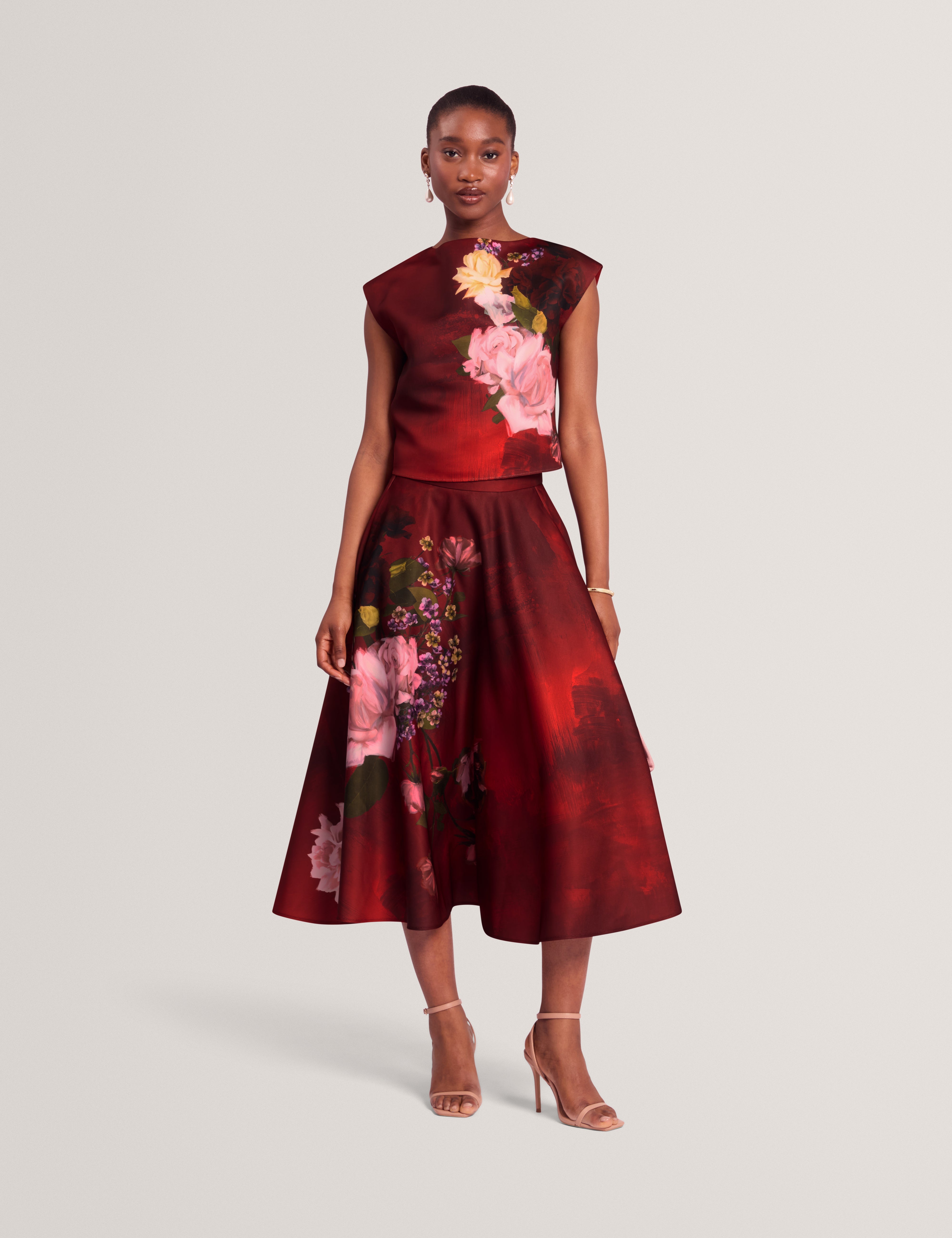 Pawlaa Floral Printed Top Red