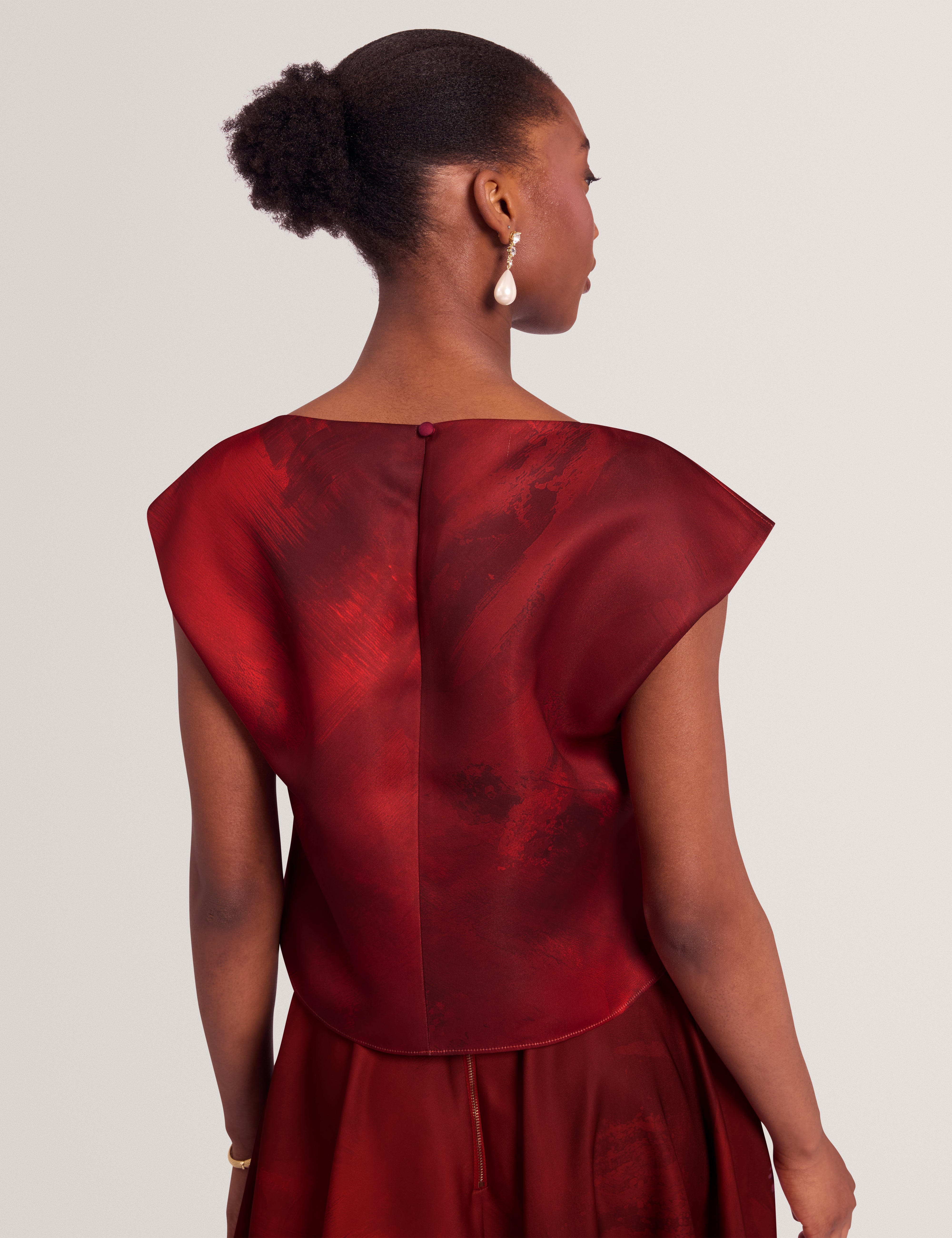 Pawlaa Floral Printed Top Red