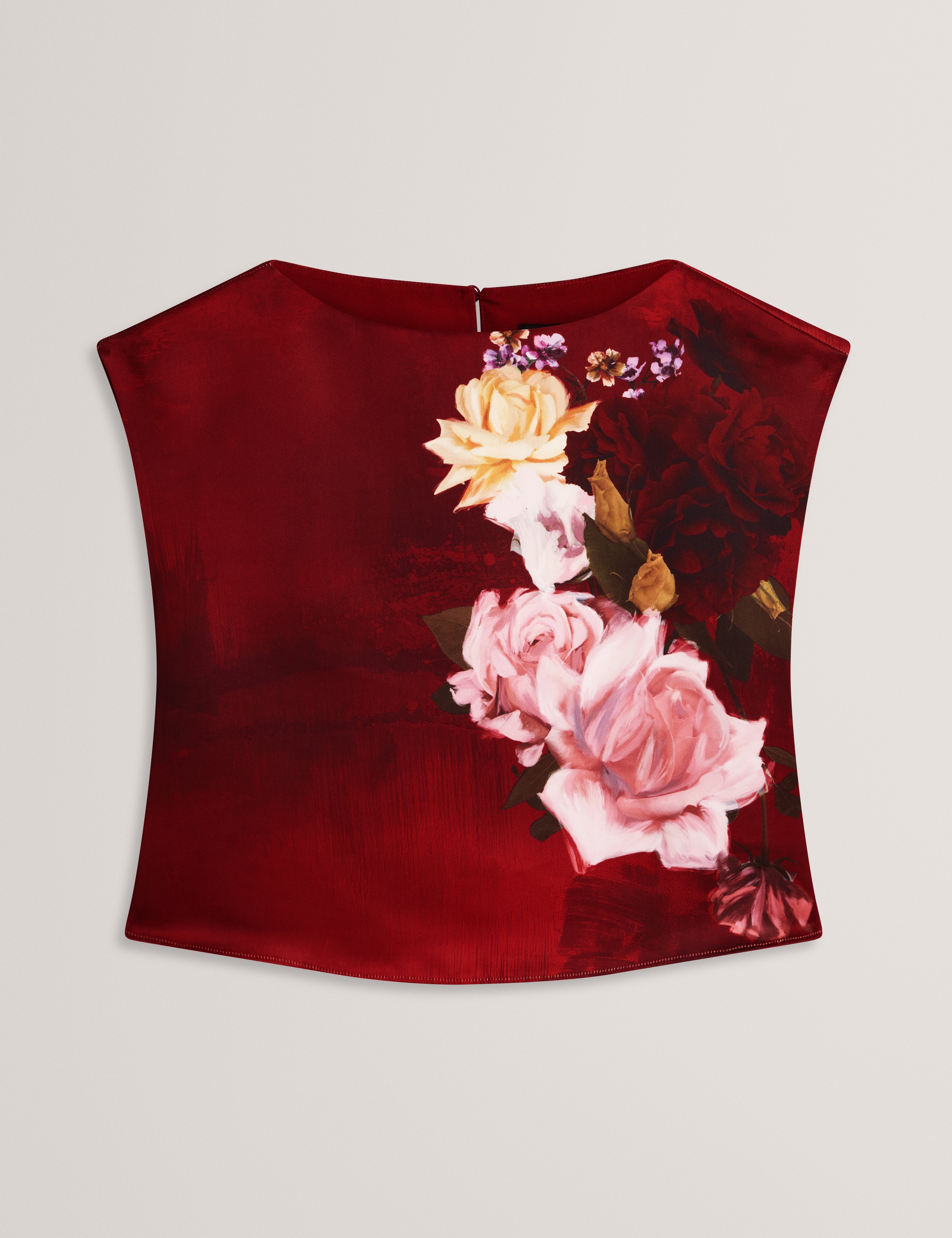 Pawlaa Floral Printed Top Red