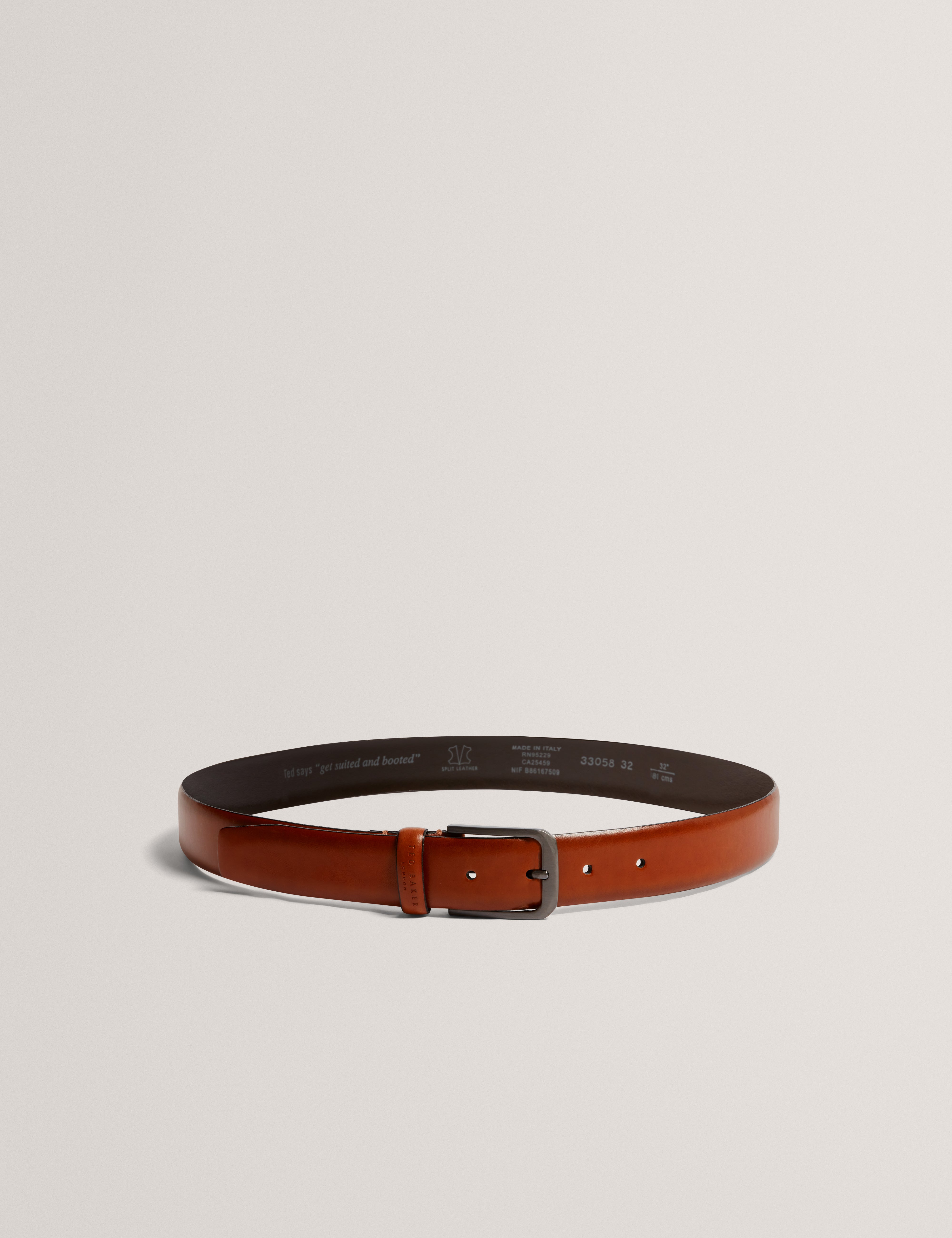 Aiman Burnished Leather Belt Tan