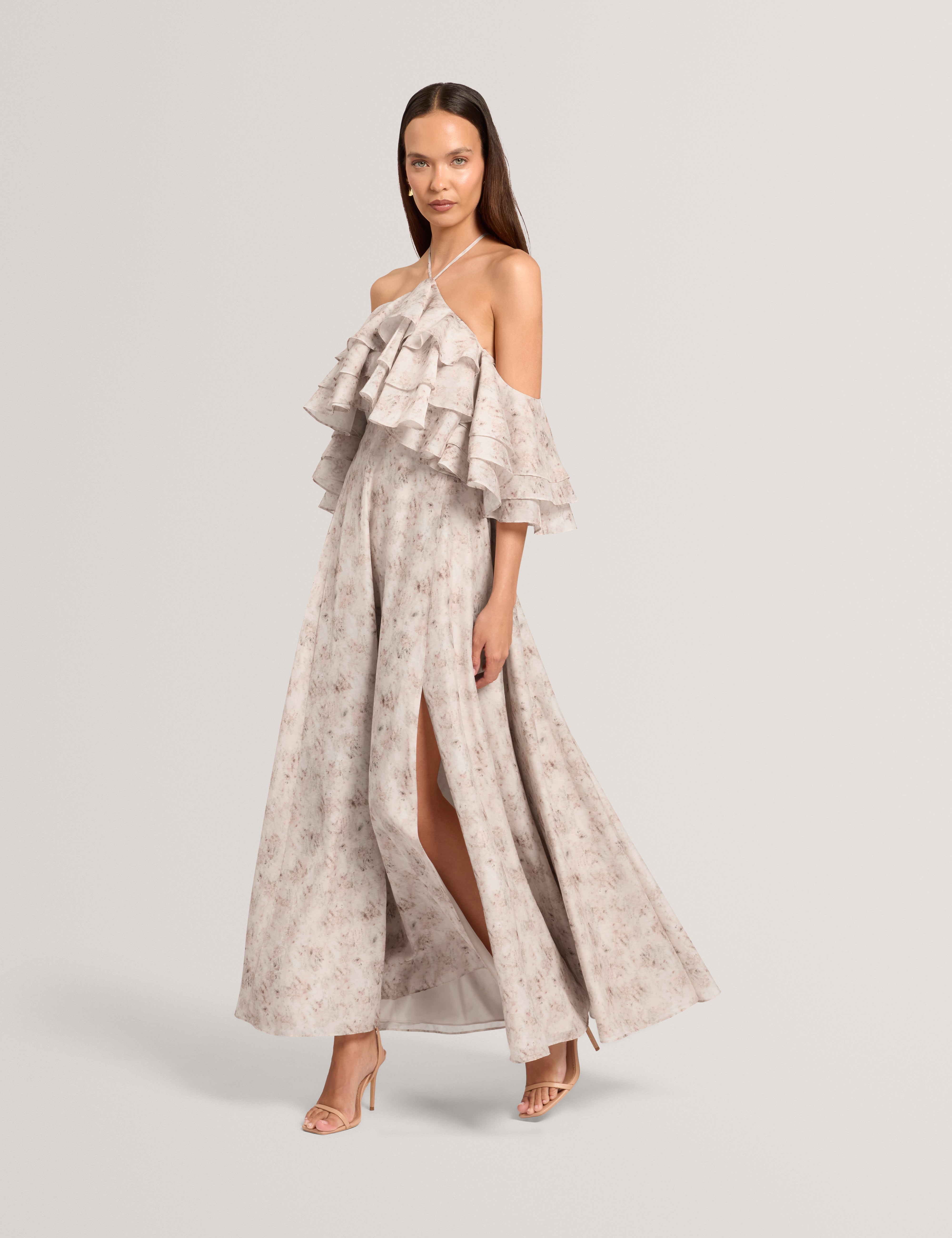Ceylia Ruffle Maxi Dress Ivory