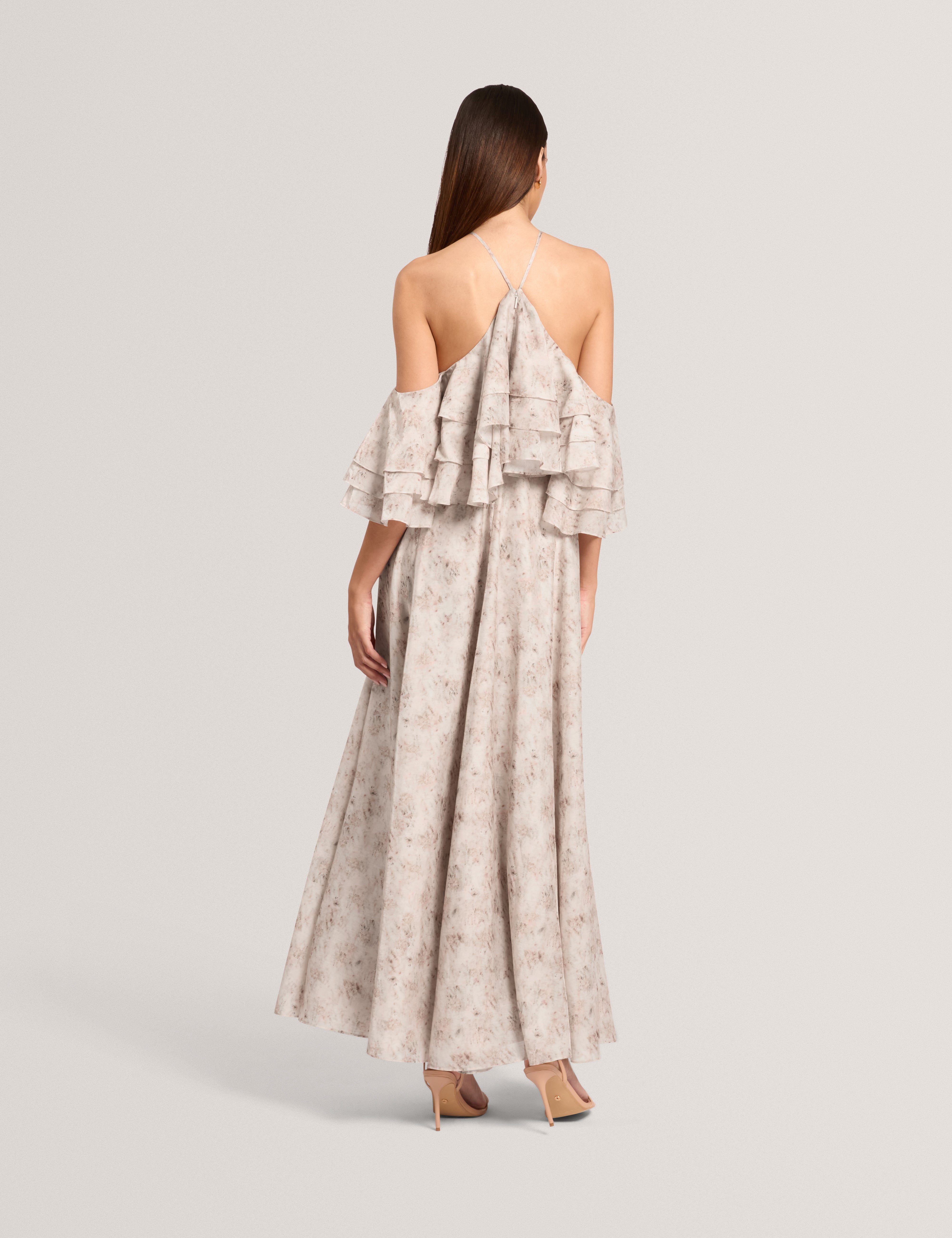 Ceylia Ruffle Maxi Dress Ivory